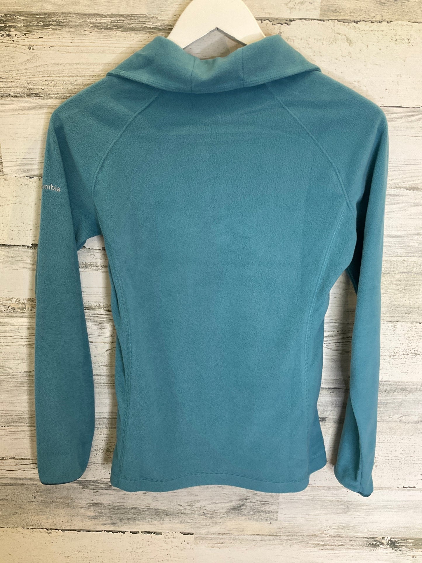Teal Athletic Top Long Sleeve Collar Columbia, Size Xs