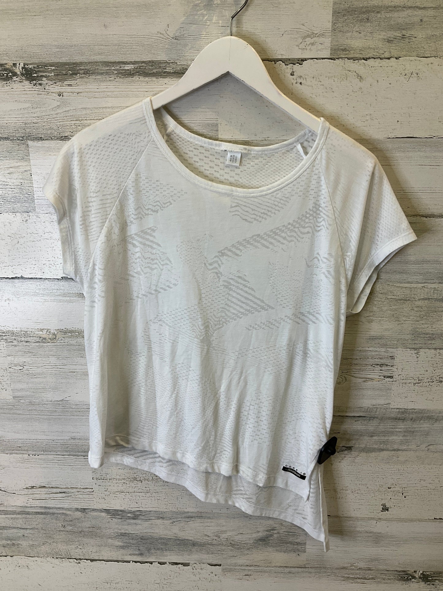 Athletic Top Short Sleeve By Reebok In White, Size: S