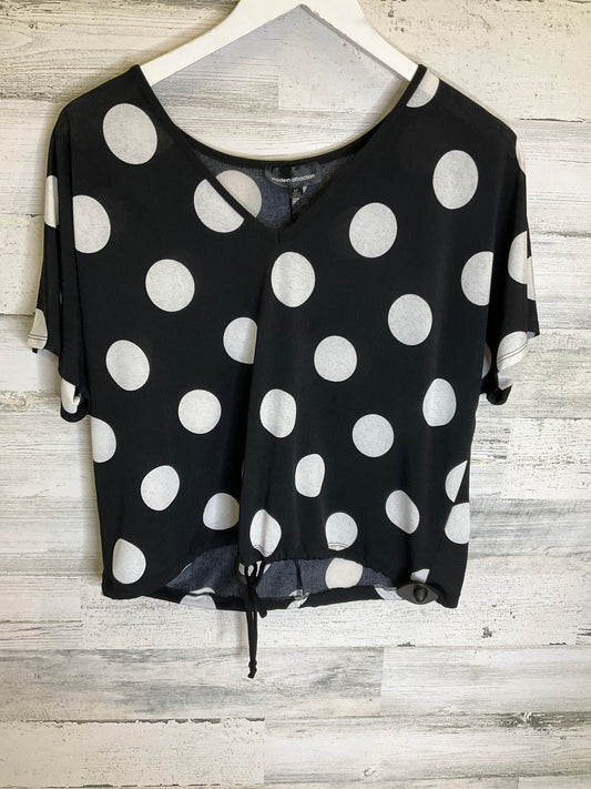 Black & White Top Short Sleeve Clothes Mentor, Size M