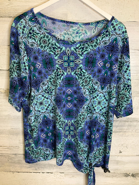 Blue Top Short Sleeve East 5th, Size 3x