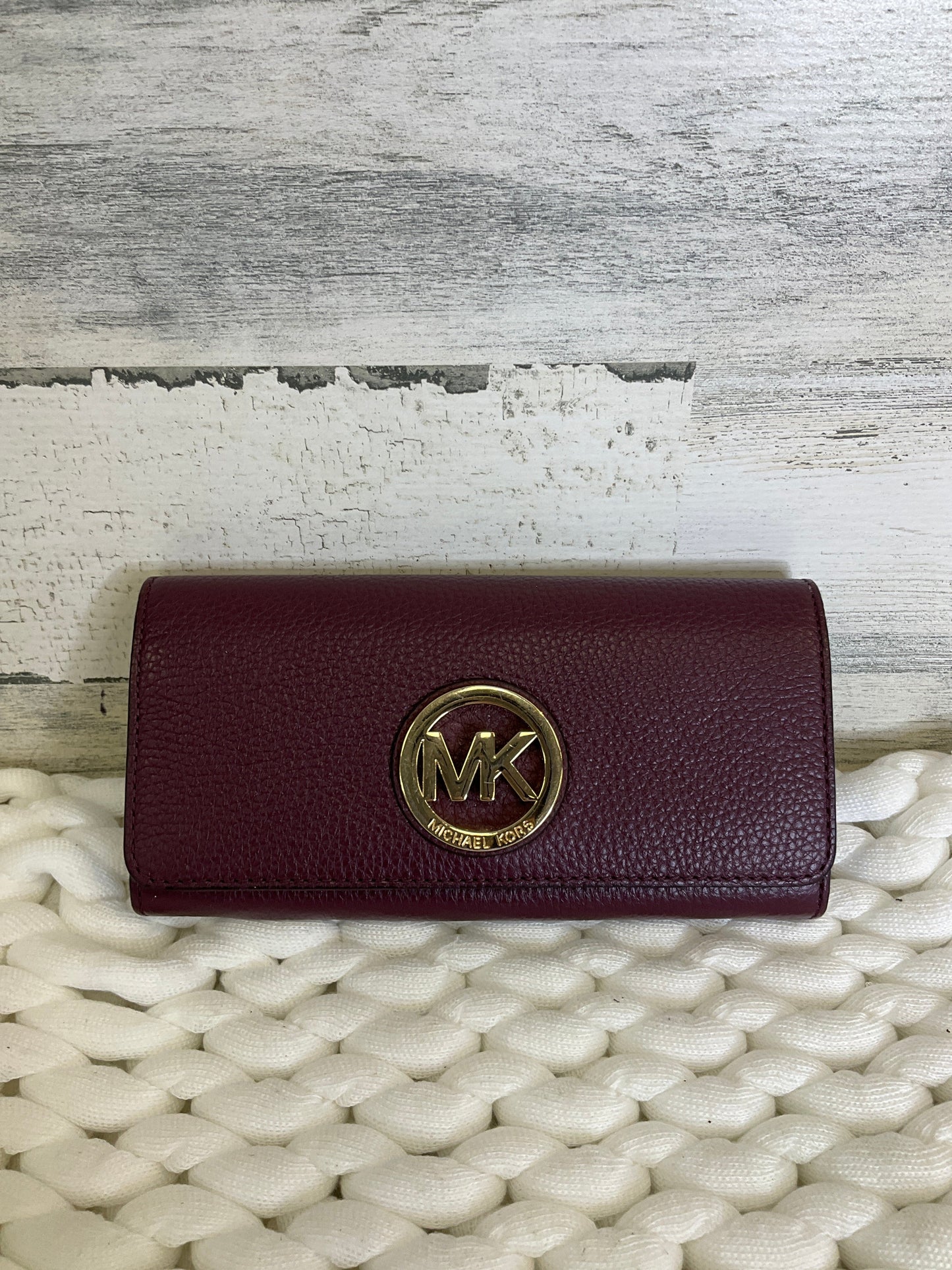 Wallet Leather By Michael Kors, Size: Medium