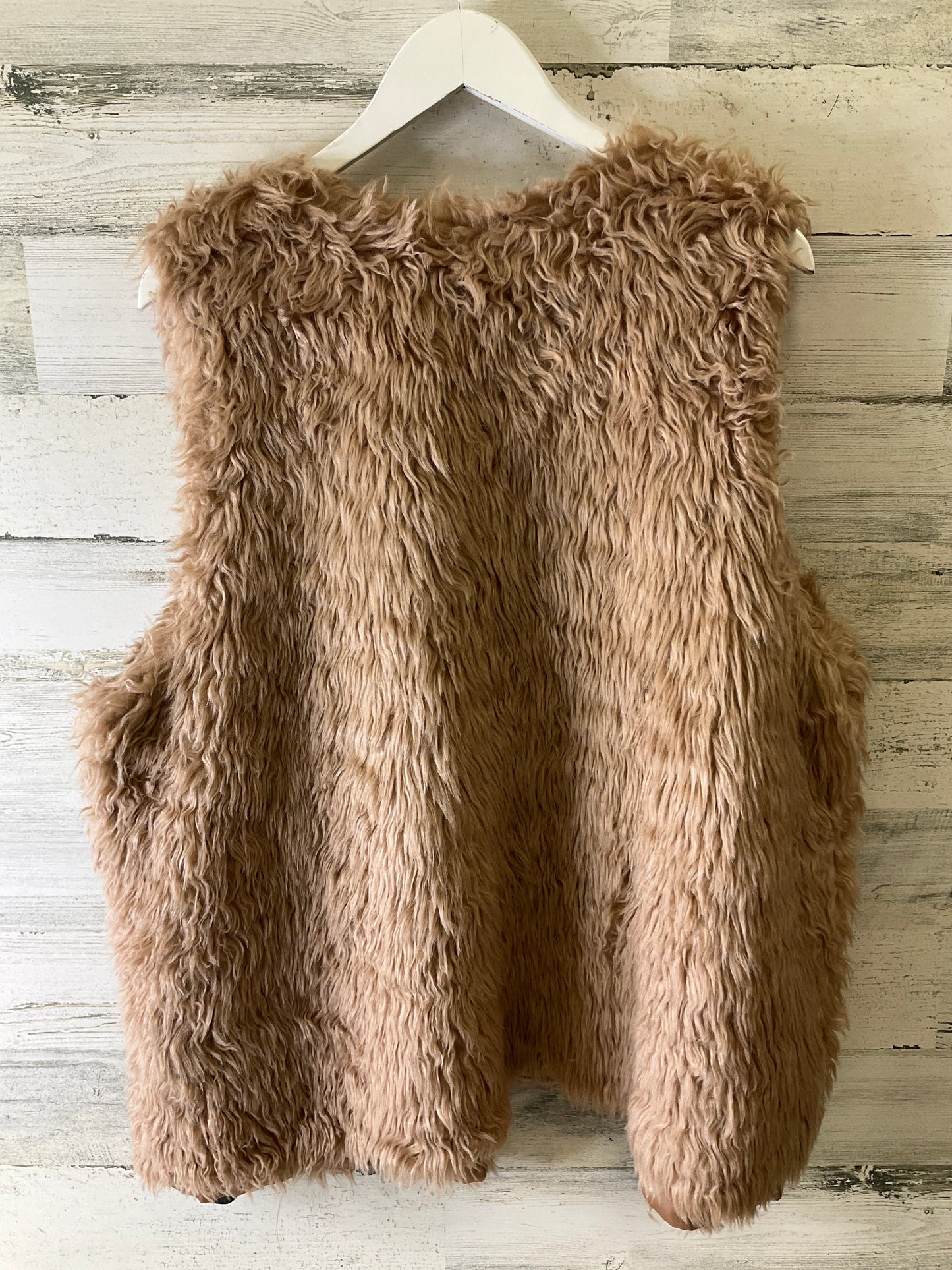 Vest Faux Fur & Sherpa By New Look In Tan, Size: 2x