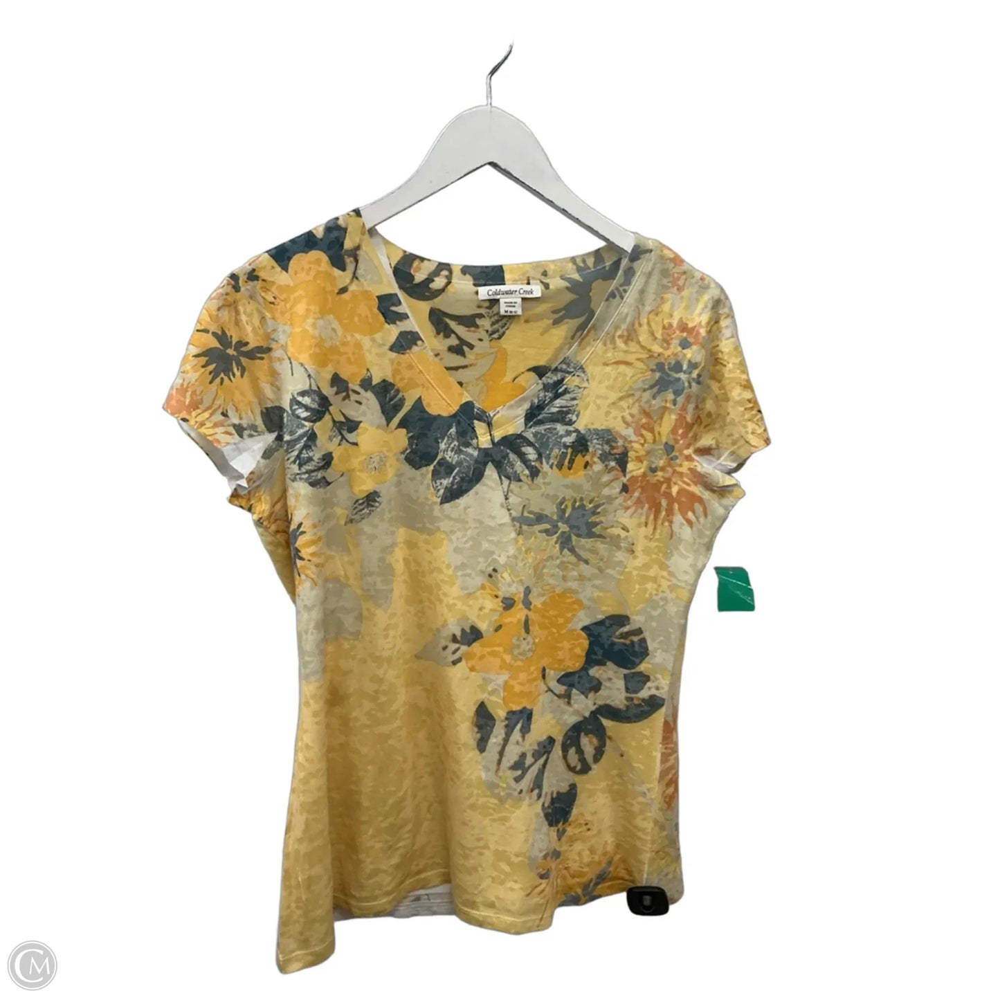 Top Short Sleeve By Coldwater Creek In Yellow, Size: M
