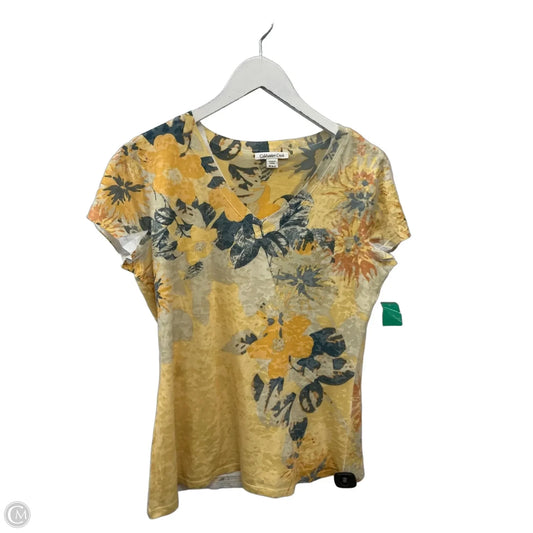 Top Short Sleeve By Coldwater Creek In Yellow, Size: M