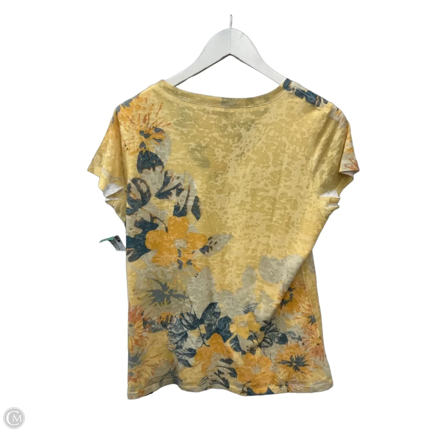 Top Short Sleeve By Coldwater Creek In Yellow, Size: M