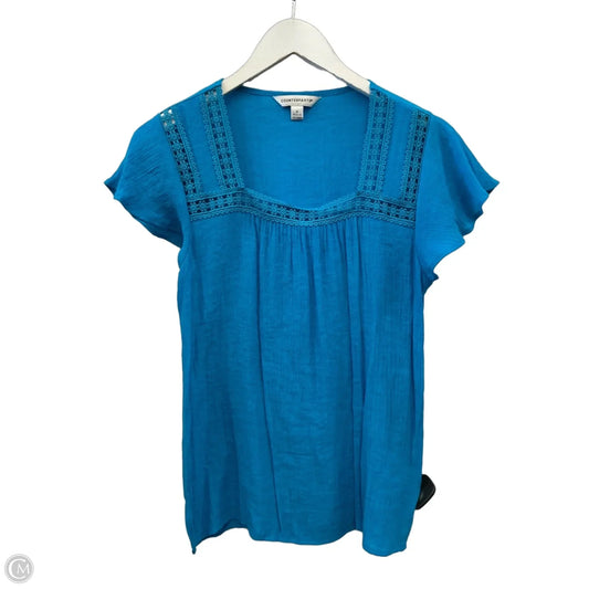 Top Short Sleeve By Counterparts In Blue, Size: S
