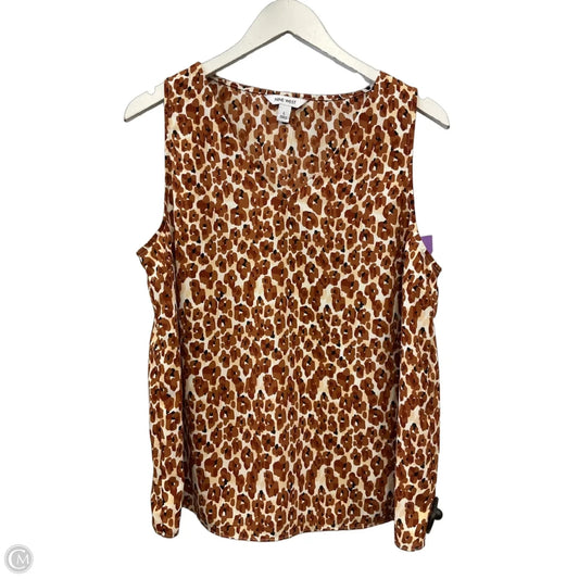 Top Short Sleeve By Nine West In Animal Print, Size: L