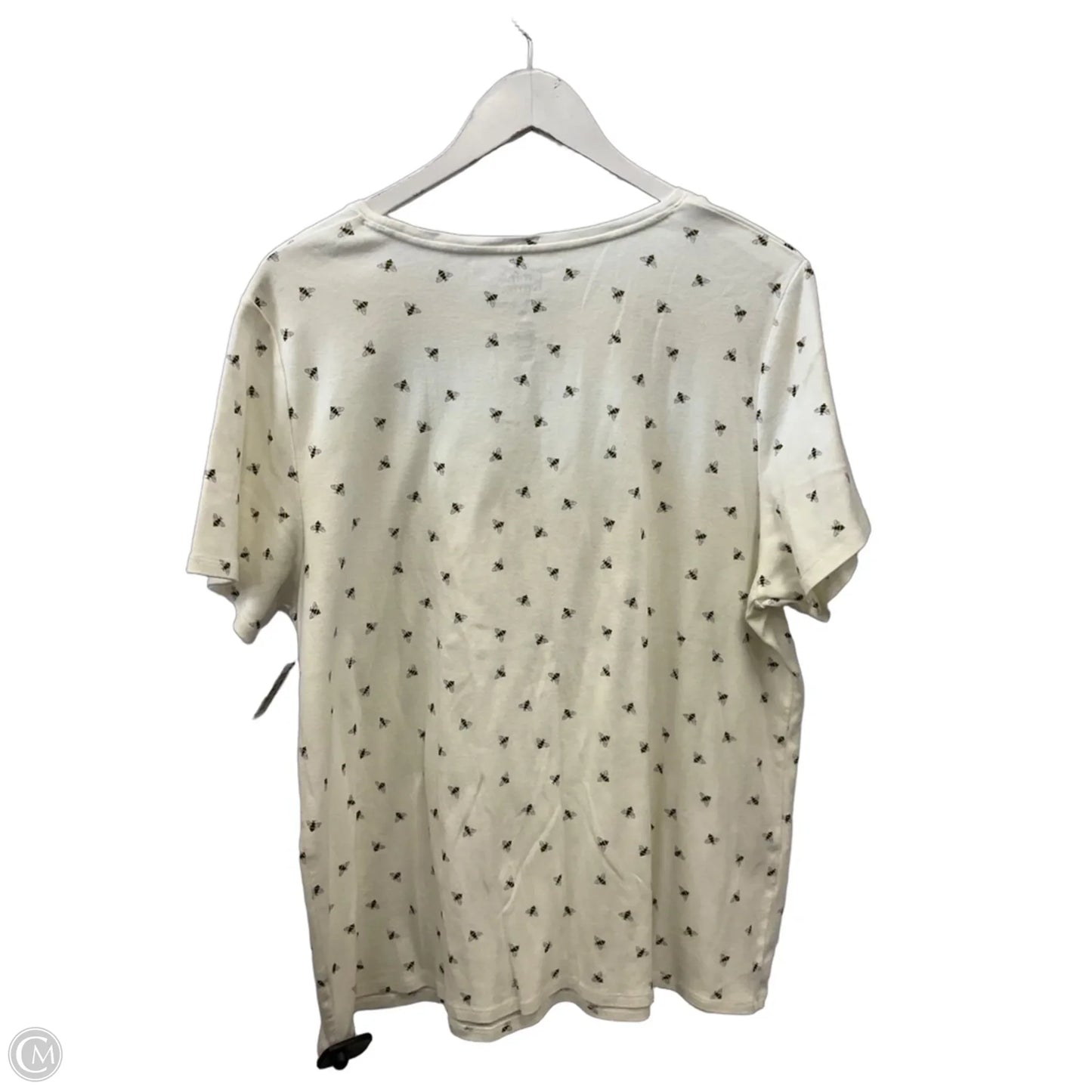 Top Short Sleeve By Croft And Barrow In Ivory, Size: 1x
