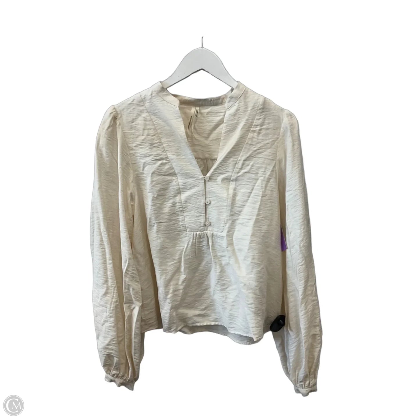 Top Long Sleeve By Anthropologie In Ivory, Size: Xs