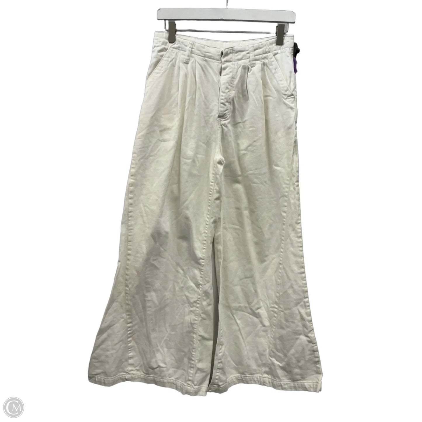 Jeans Wide Leg By Free People In Ivory, Size: 4