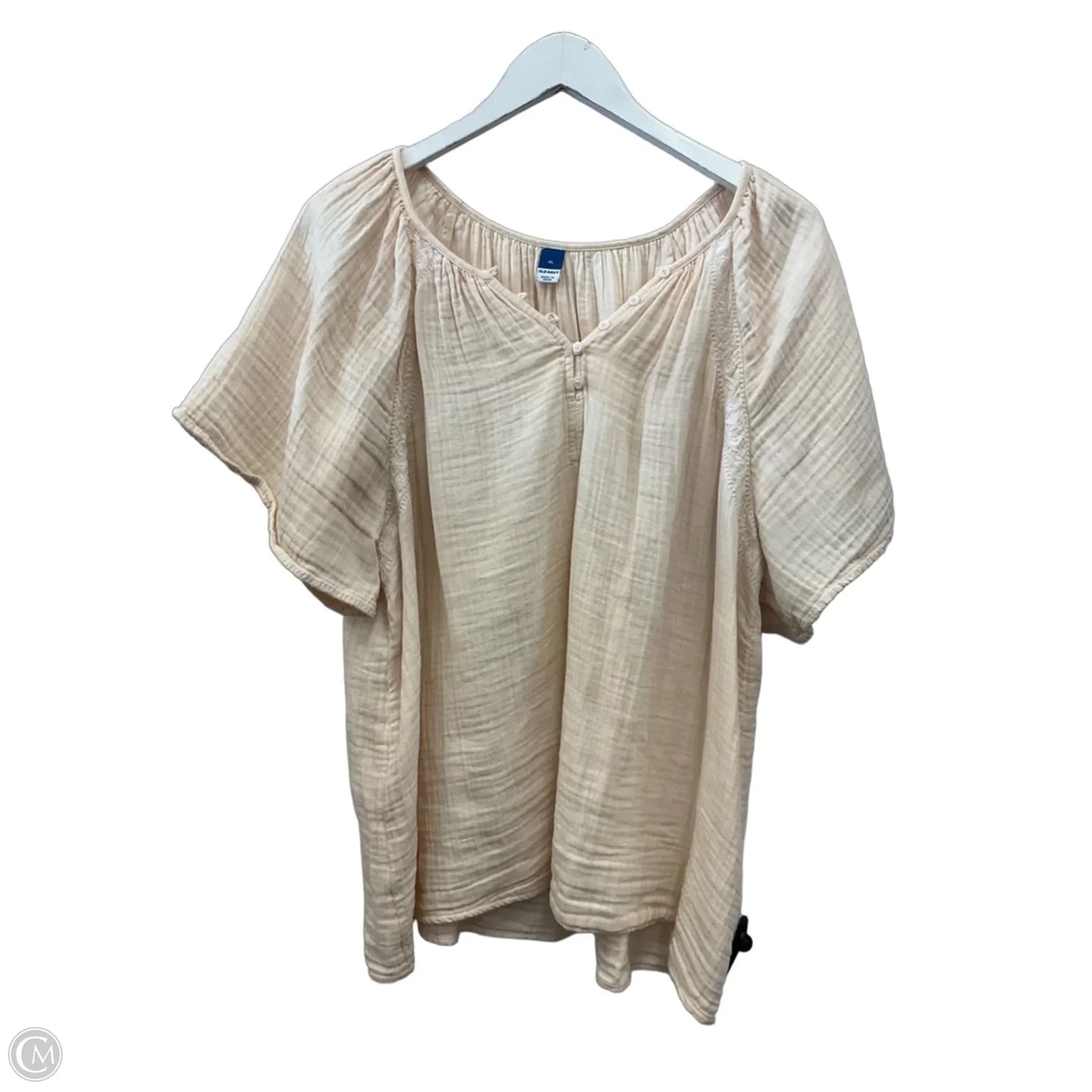 Top Short Sleeve By Old Navy In Ivory, Size: Xl