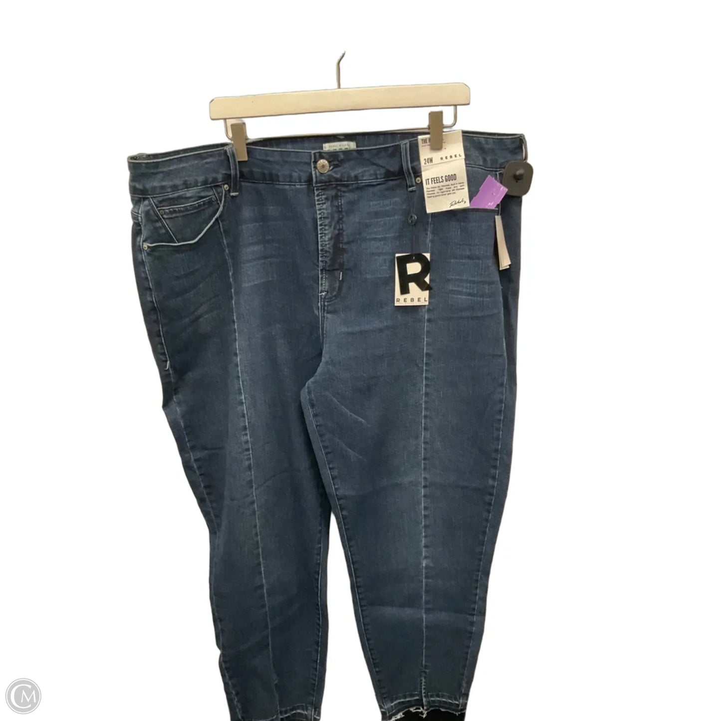 Jeans Straight By Rebel In Blue Denim, Size: 24