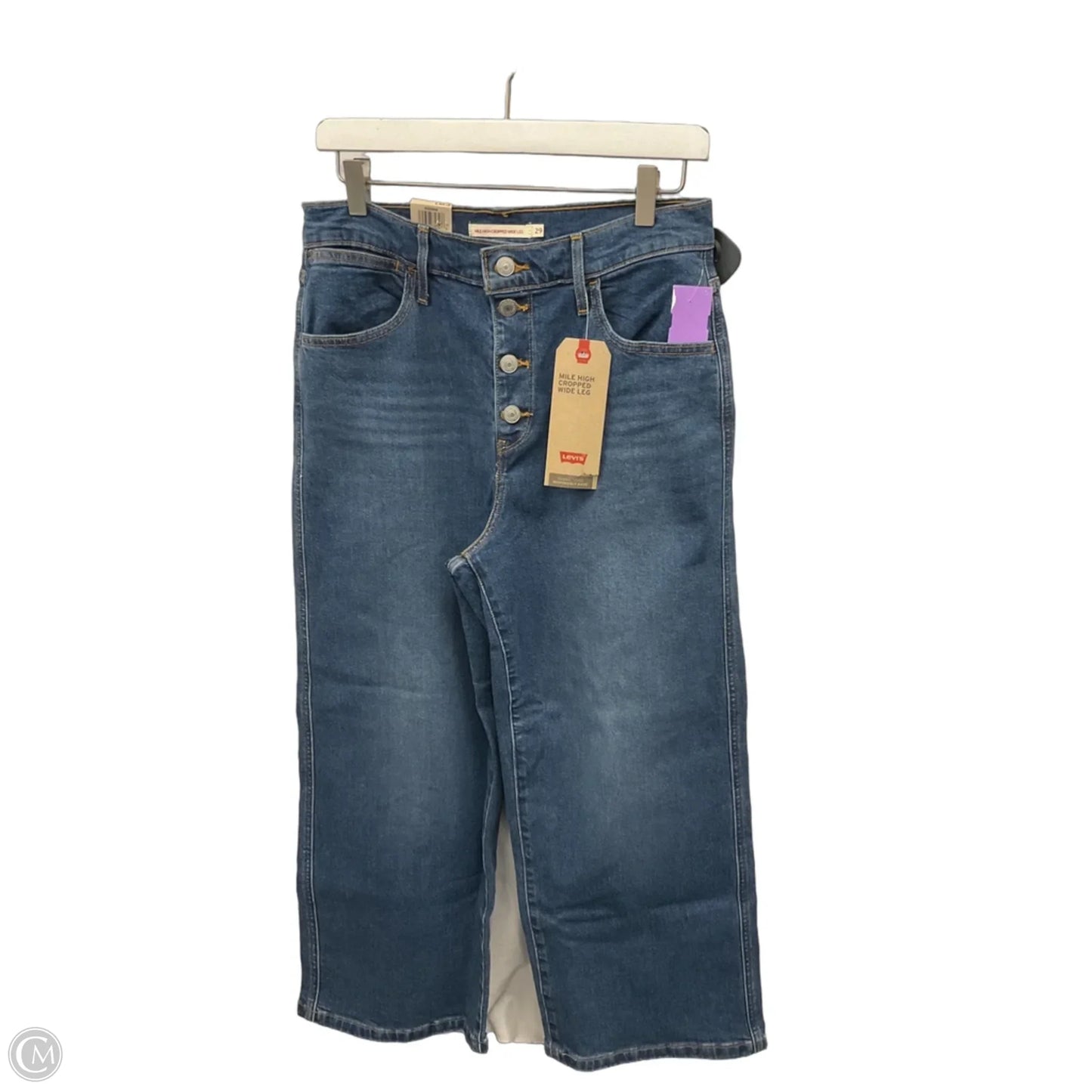 Jeans Cropped By Levis In Blue Denim, Size: 8