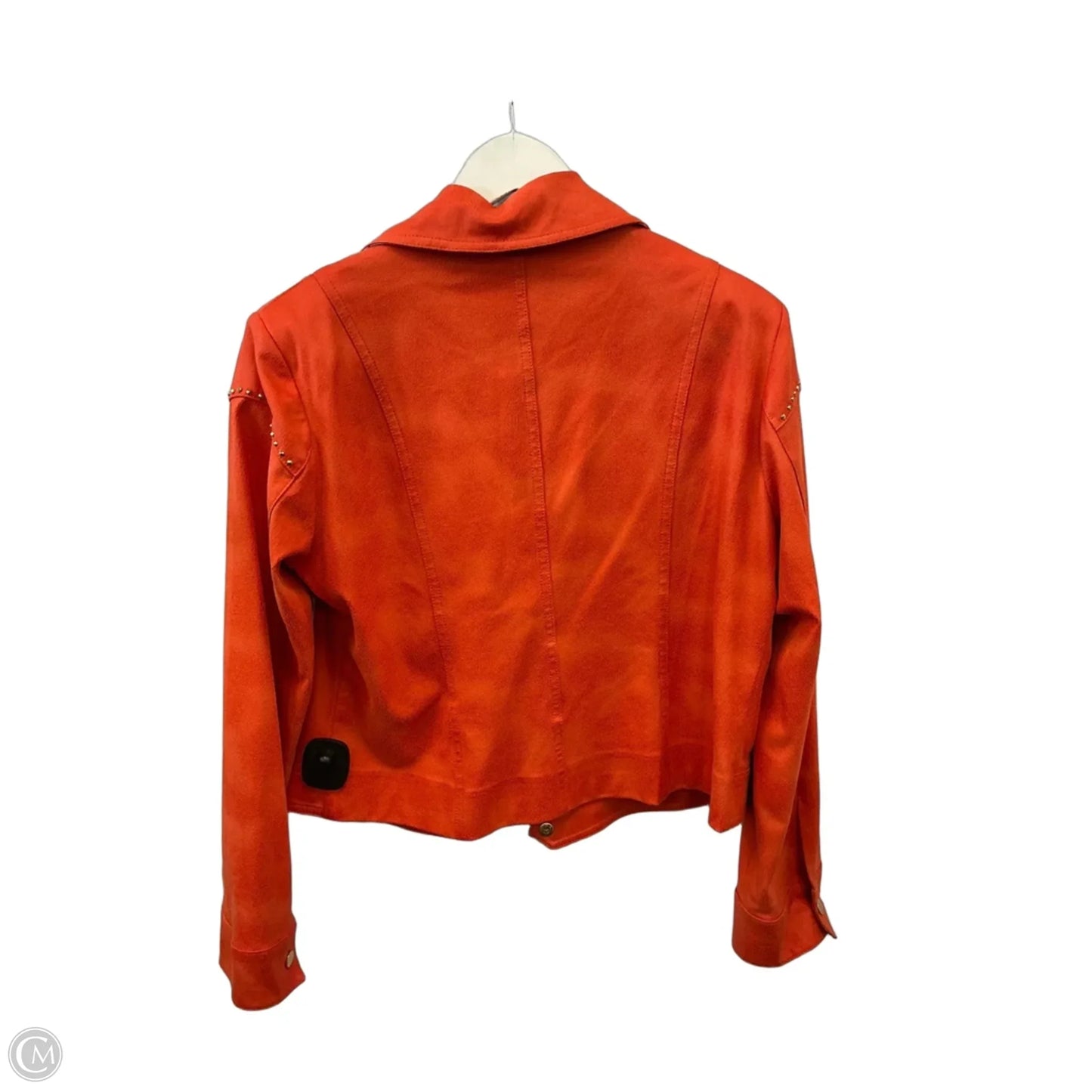 Jacket Moto By Clothes Mentor In Orange, Size: M