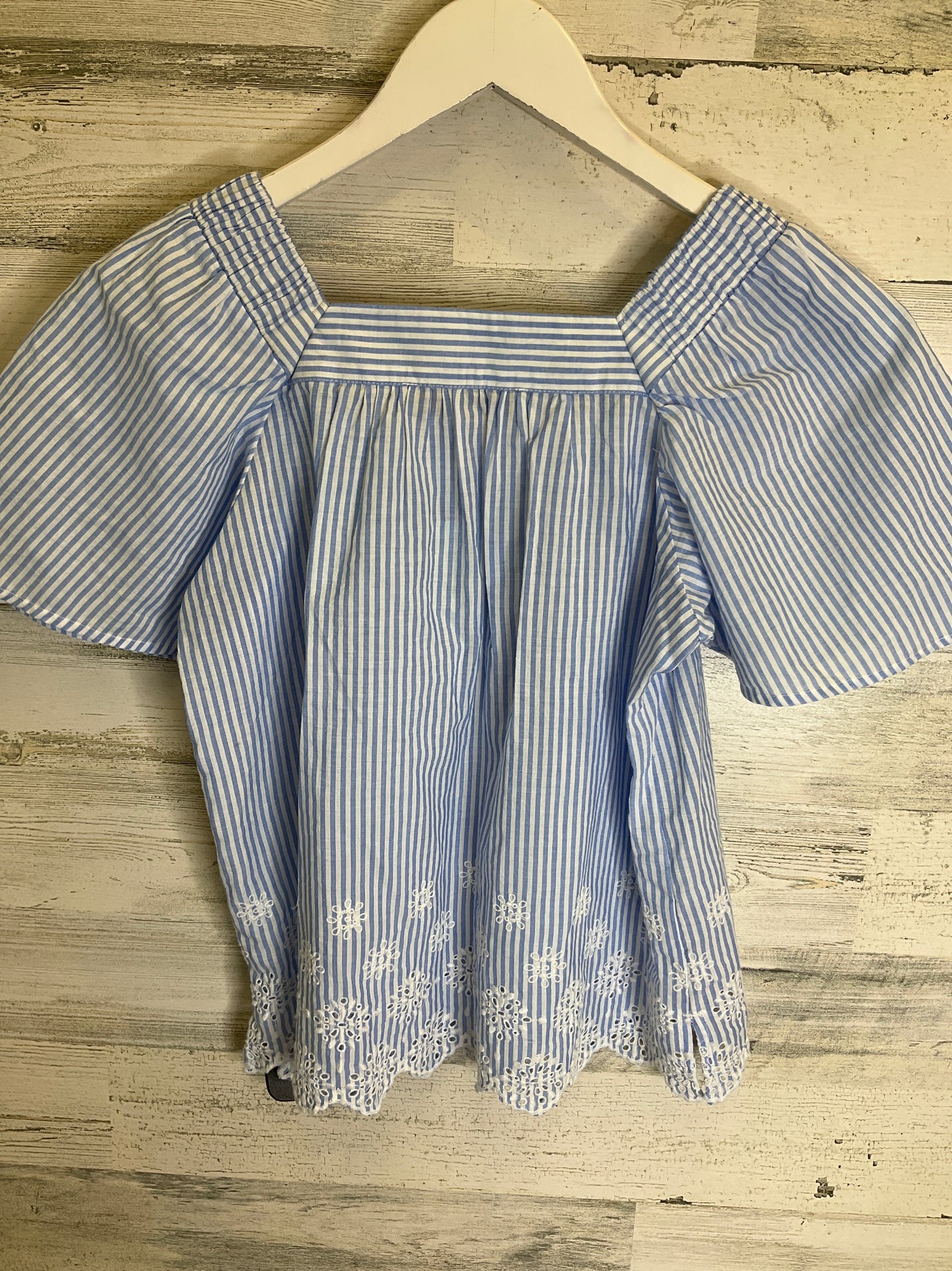 Blue Top Short Sleeve Loft, Size Xxs