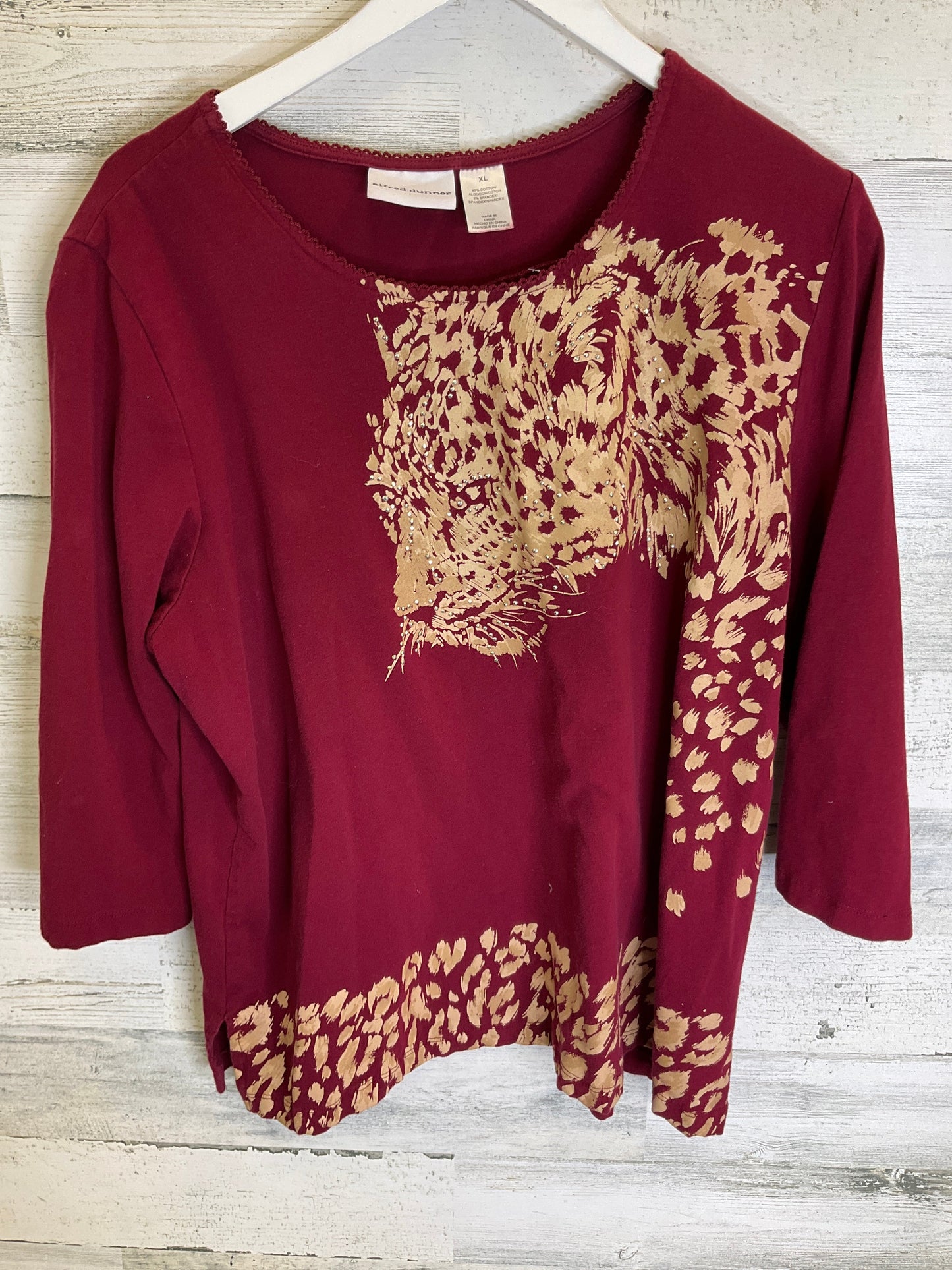Red Top 3/4 Sleeve Alfred Dunner, Size Xl