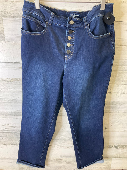 Pants Cropped By Maurices In Blue Denim, Size: 14