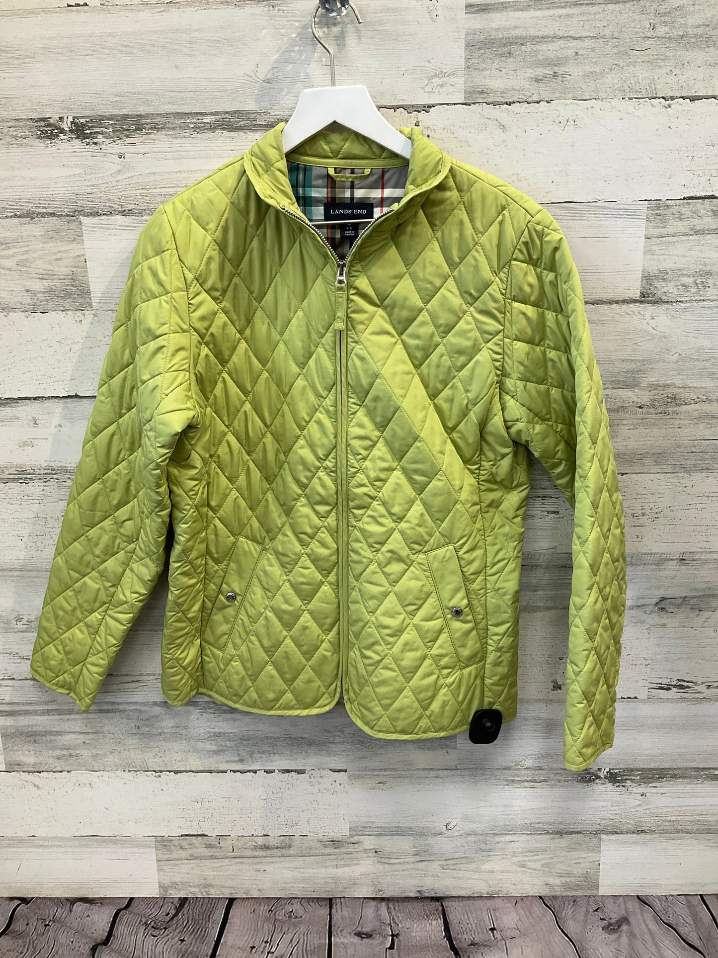 Jacket Puffer & Quilted By Lands End In Green, Size: S