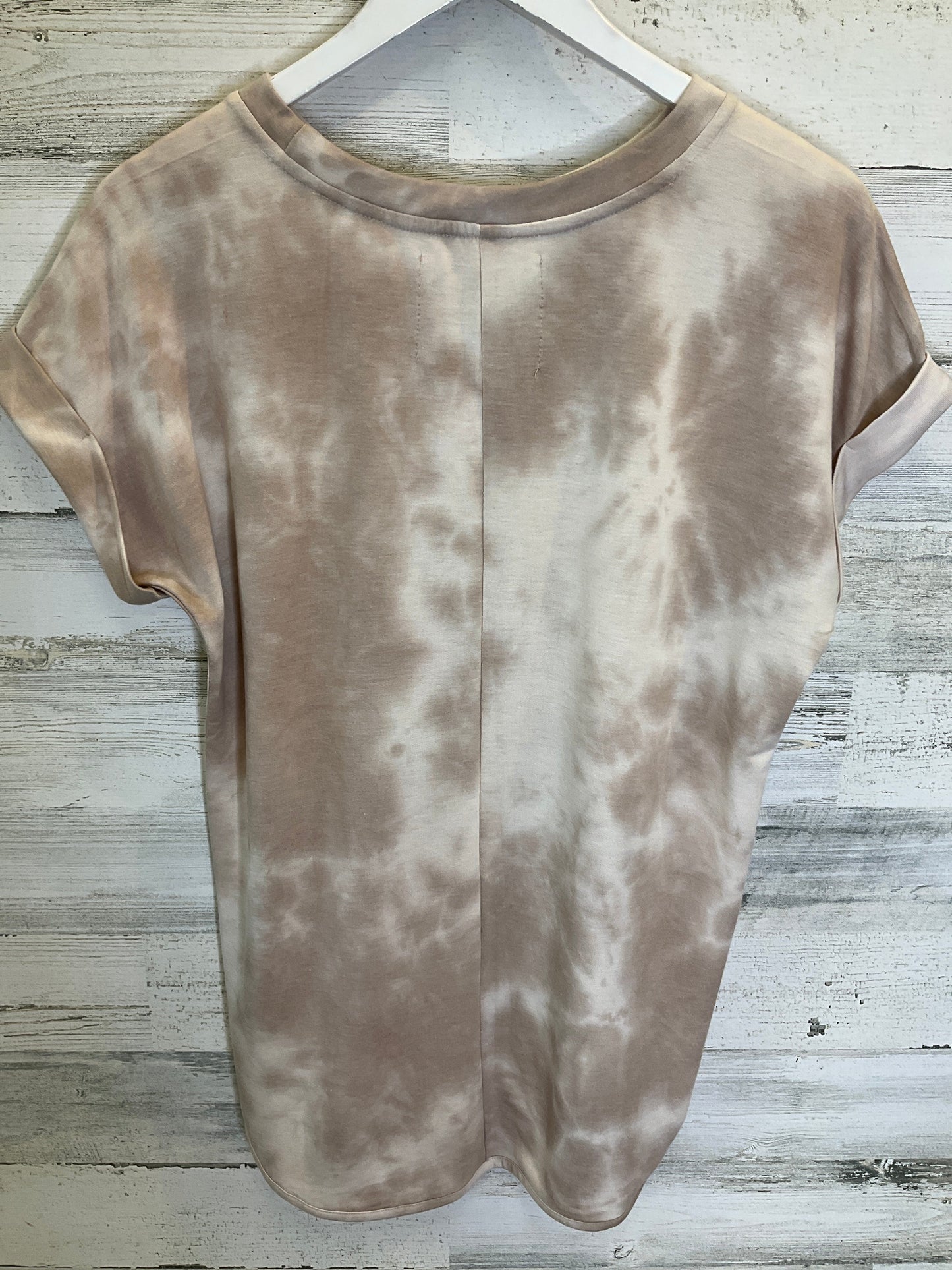 Tan & White Top Short Sleeve Cupio, Size M