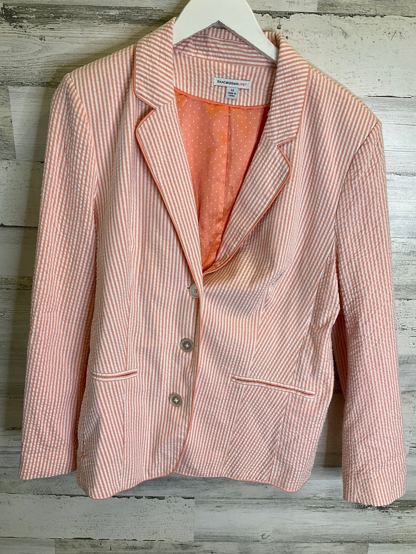 Coral Blazer Isaac Mizrahi Live Qvc, Size L