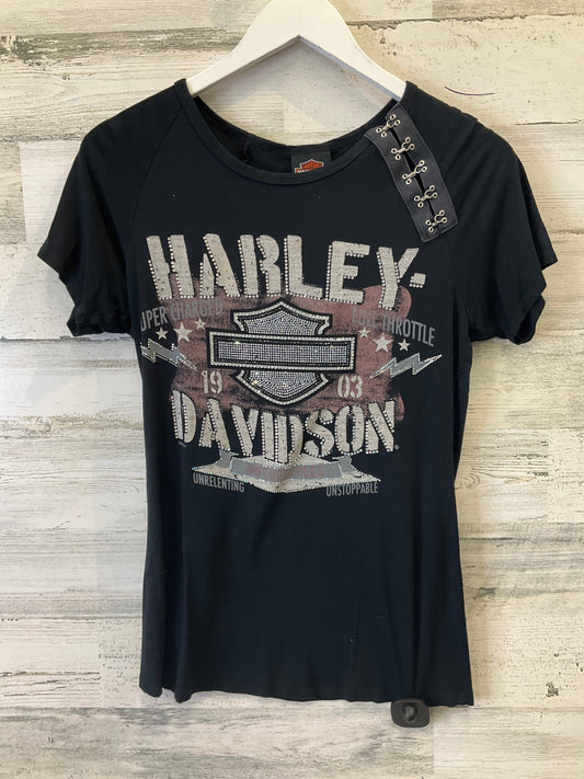 Black Top Short Sleeve Harley Davidson, Size S