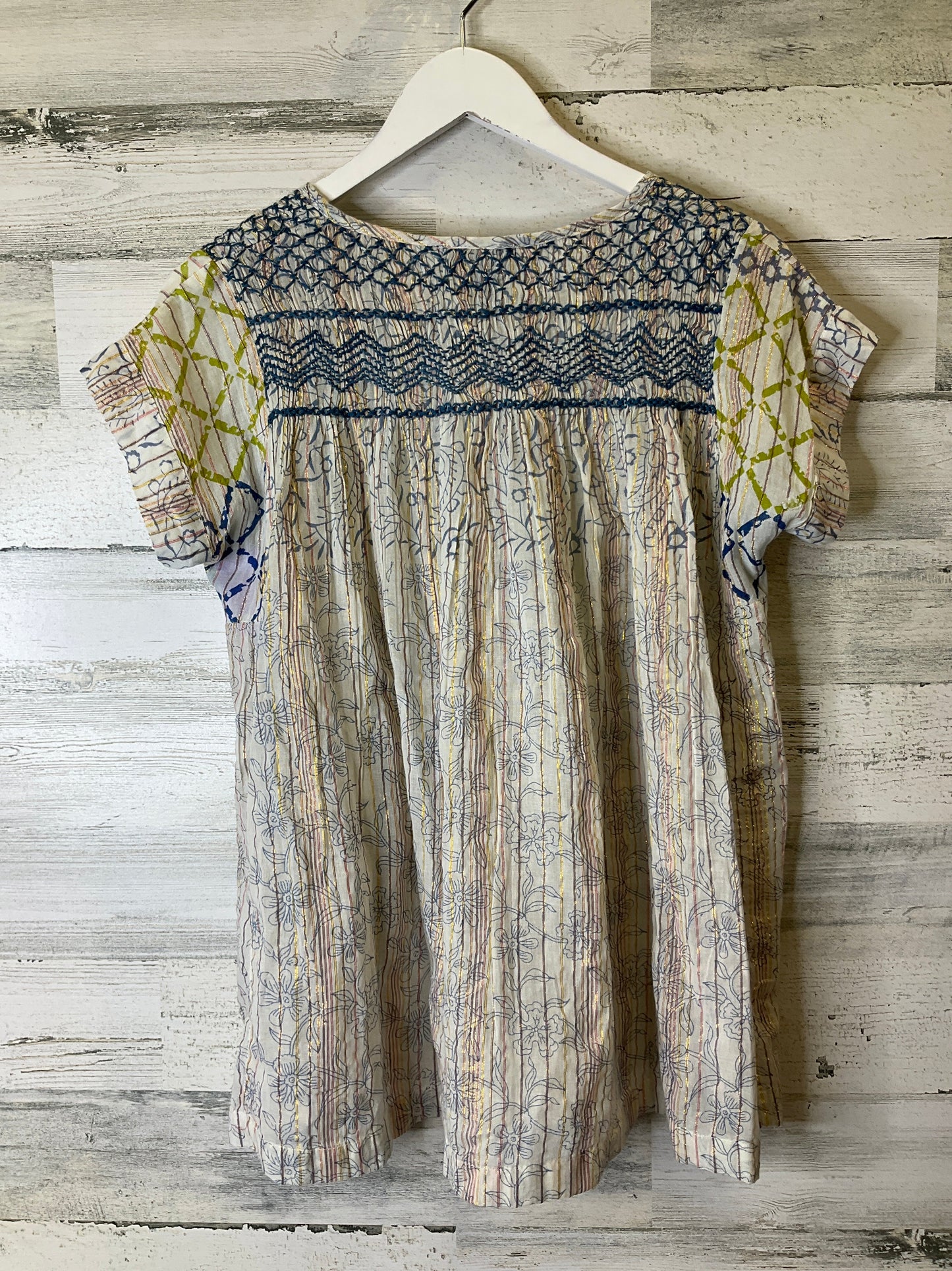 Blue & Cream Top Short Sleeve Rachel Roy, Size Xs