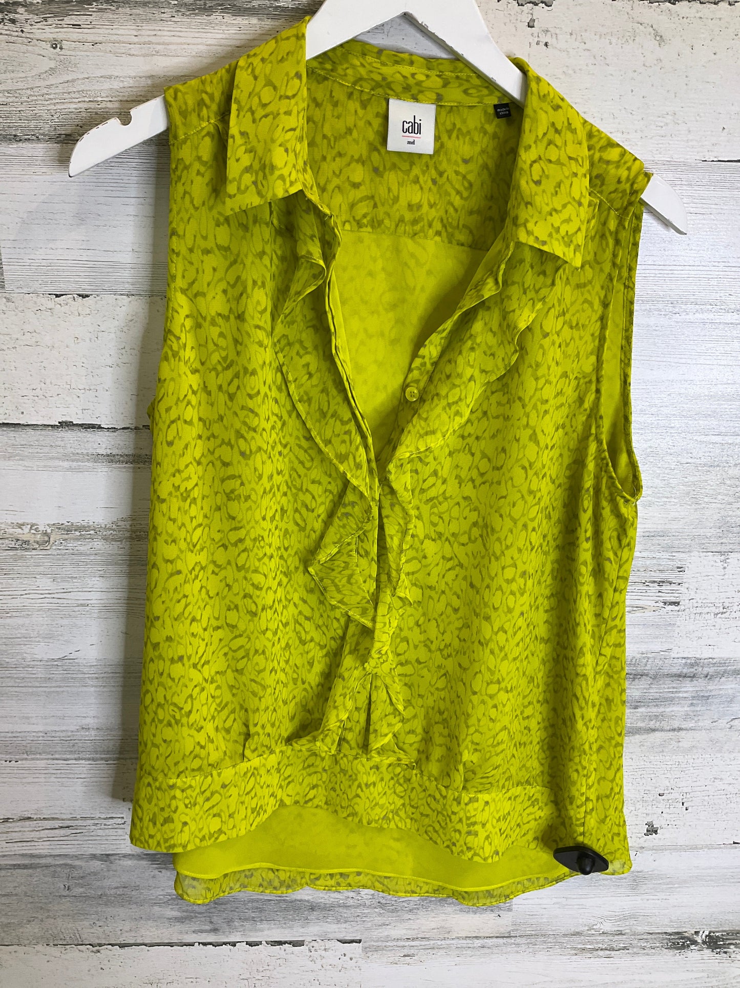 Top Sleeveless By Cabi In Yellow, Size: M