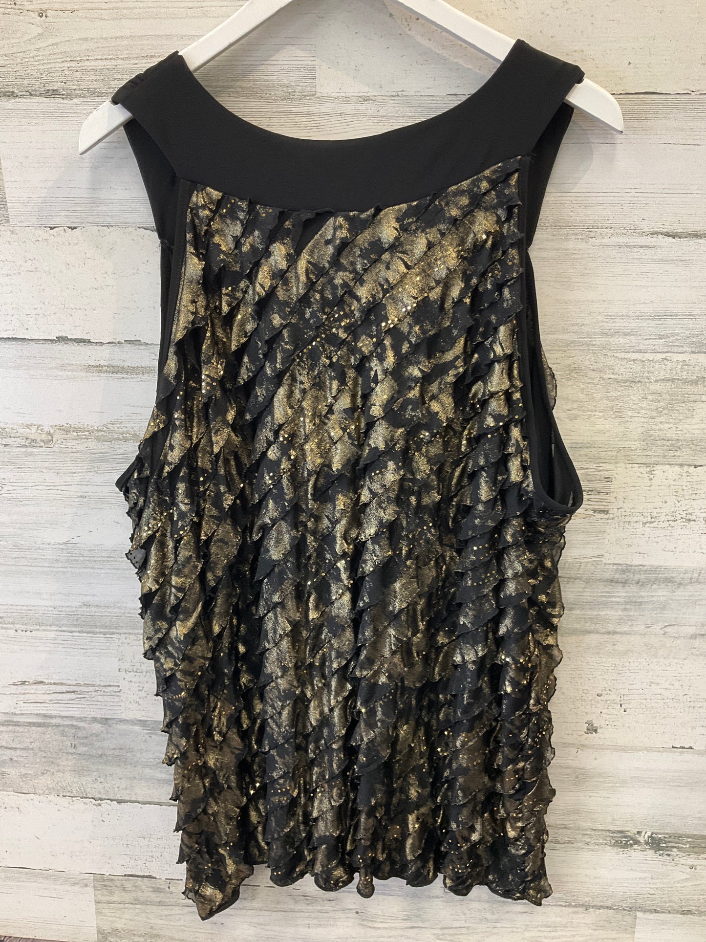 Black & Gold Top Sleeveless Essentials, Size 3x