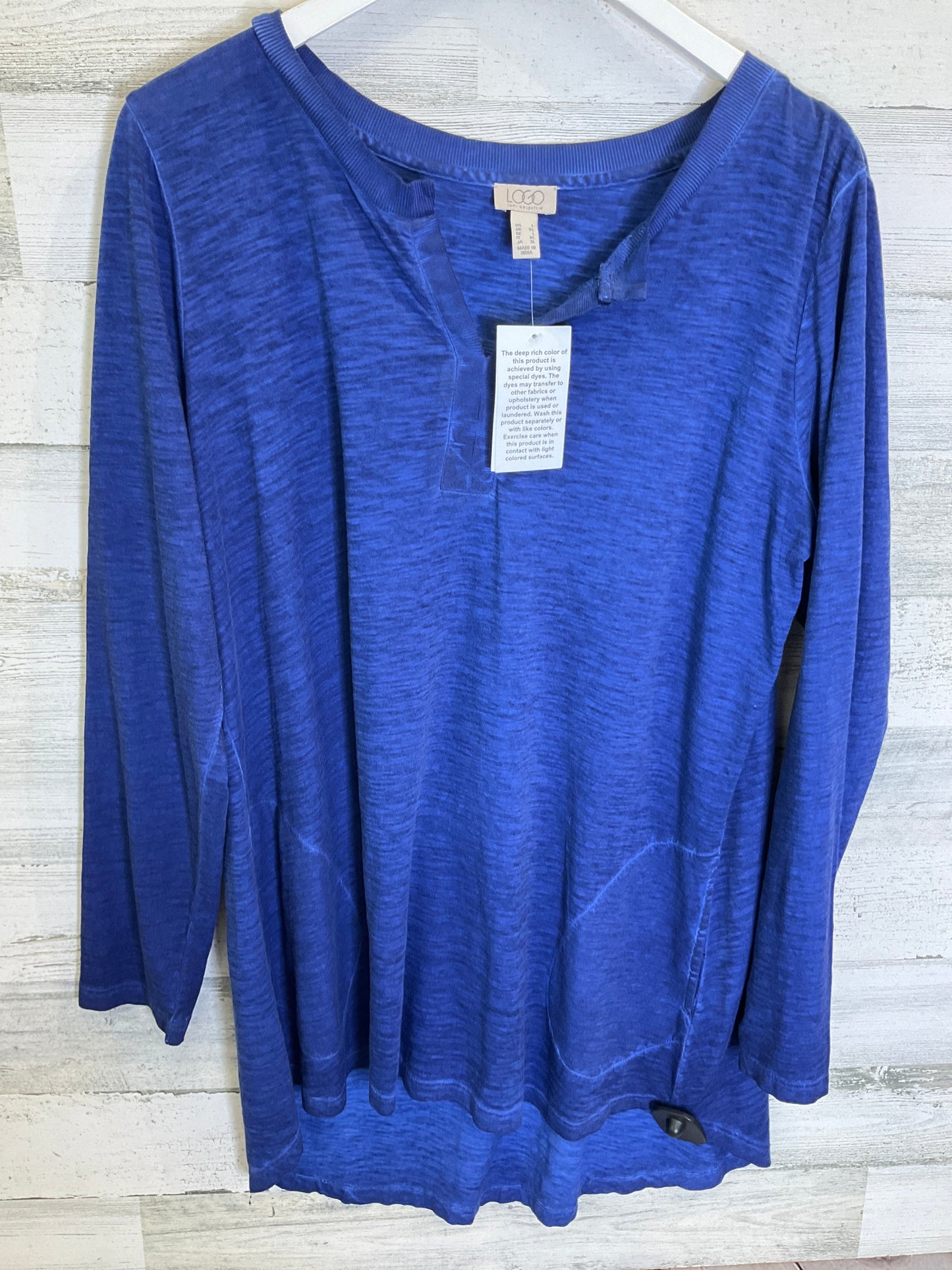 Blue Tunic Long Sleeve Logo, Size L