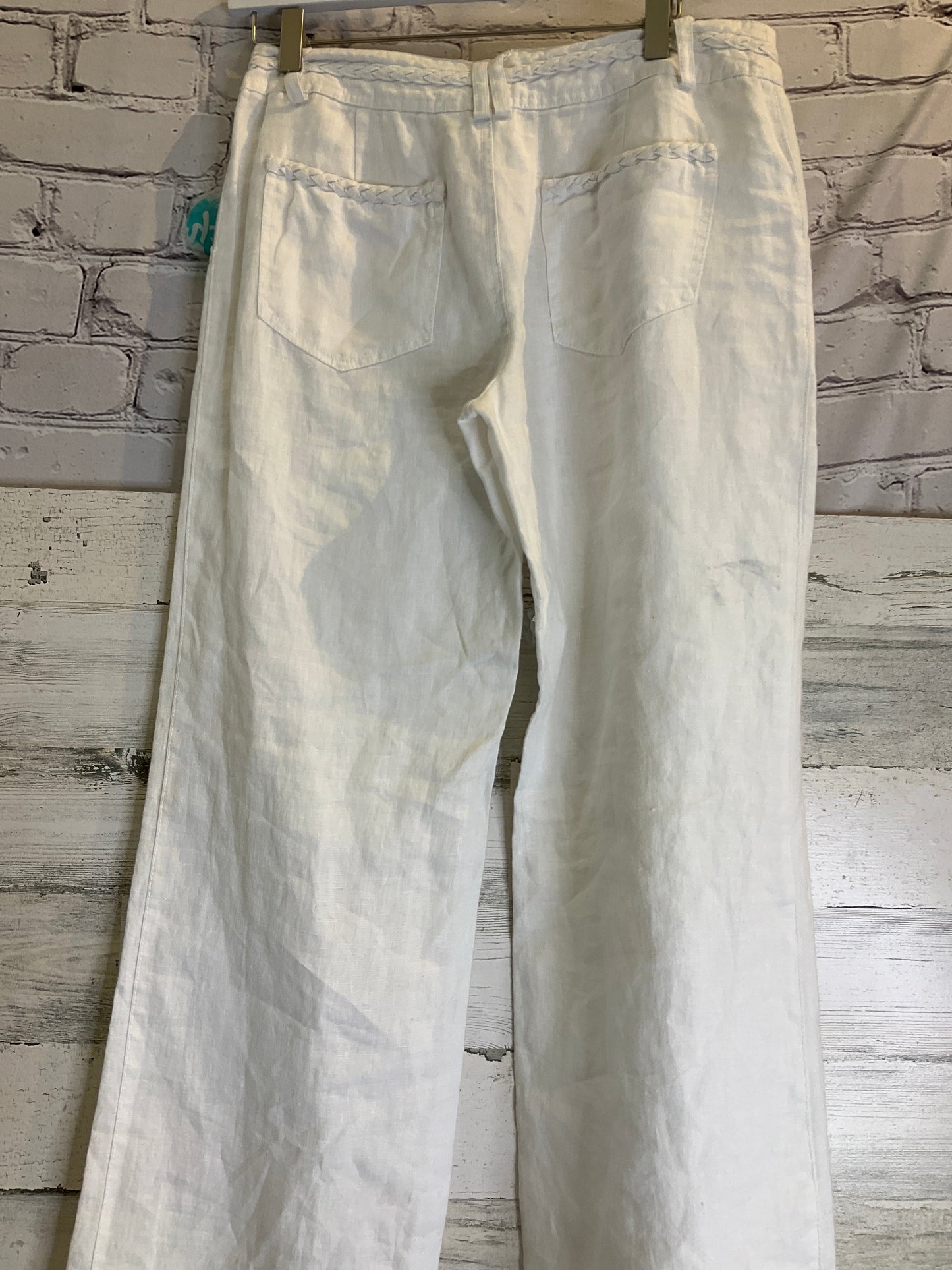 White Pants Linen Beach Riot, Size 4