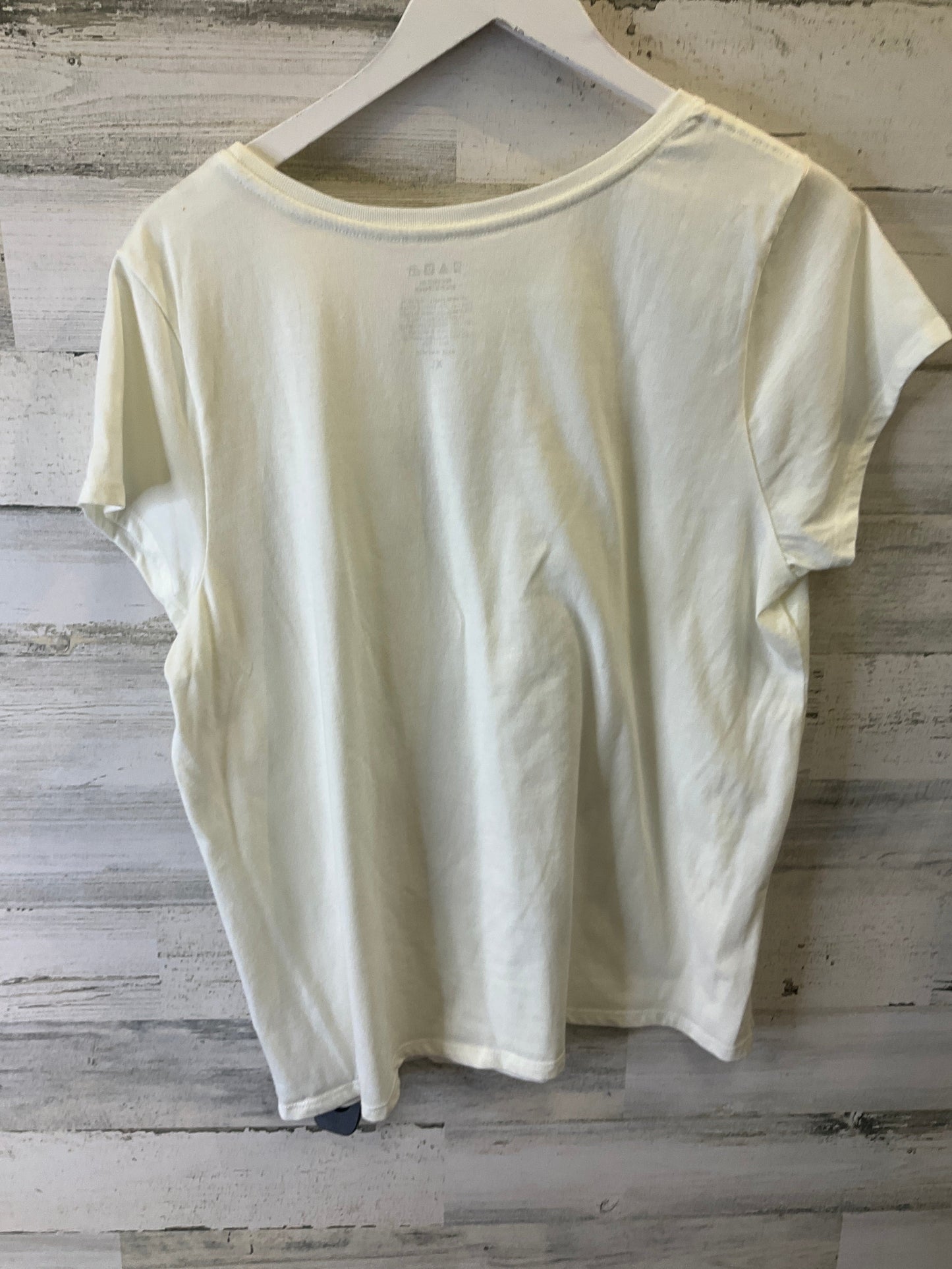 Cream Top Short Sleeve Clothes Mentor, Size Xl