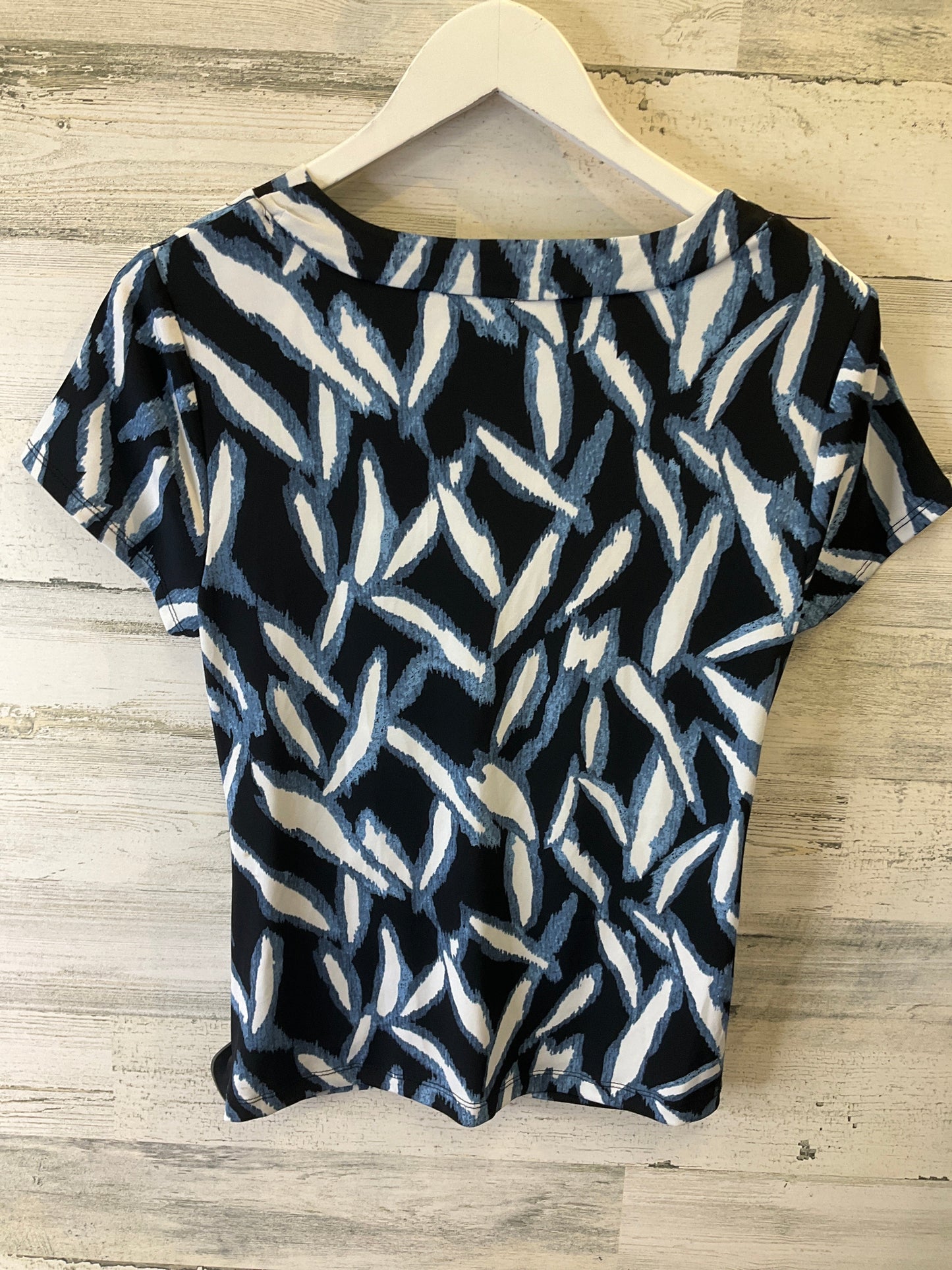 Black & Blue Top Short Sleeve Alfani, Size M