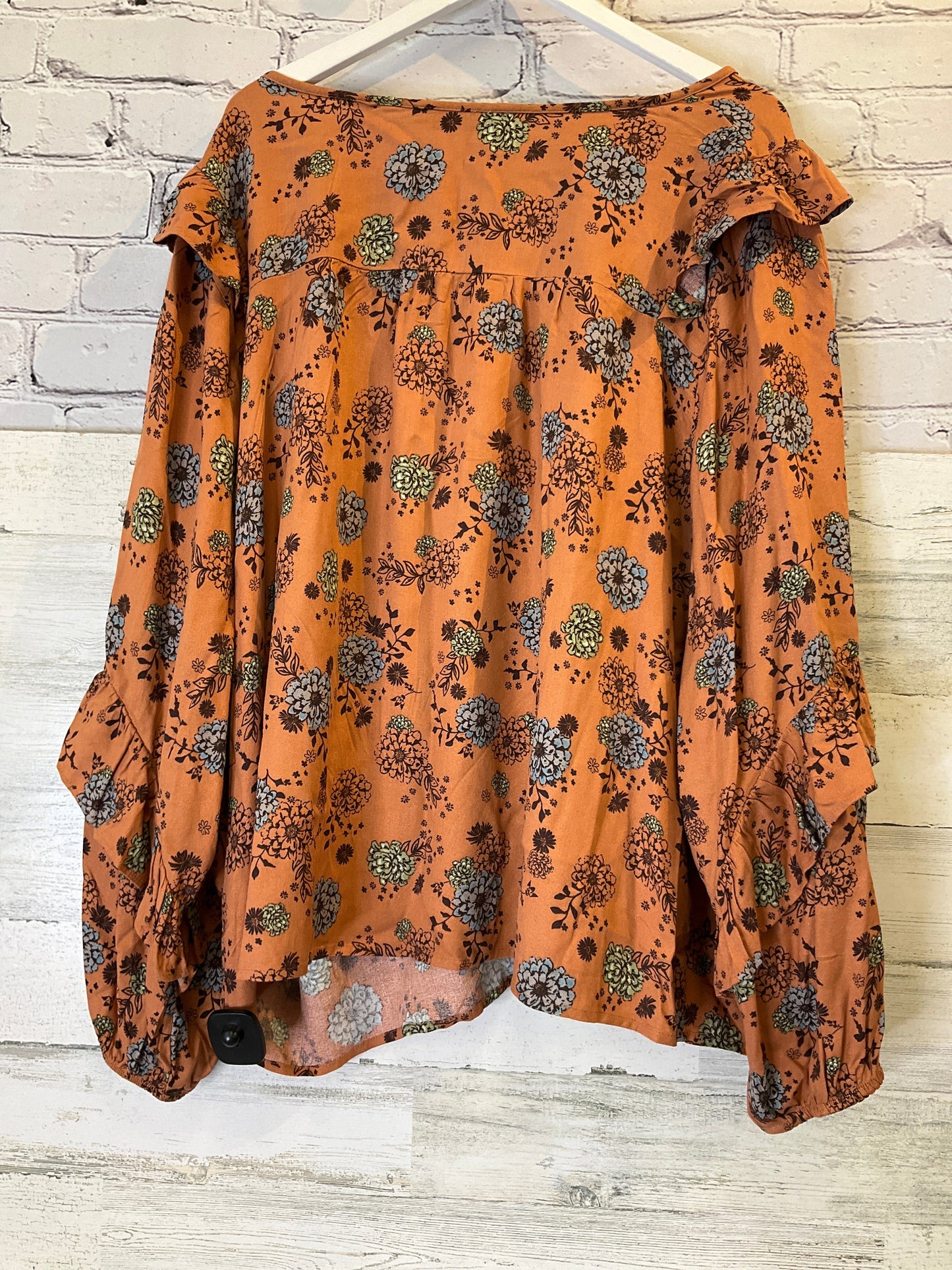 Brown Top Long Sleeve Sonoma, Size 3x