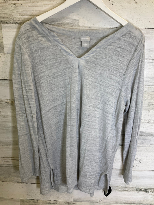 Grey Top Long Sleeve Chicos, Size M
