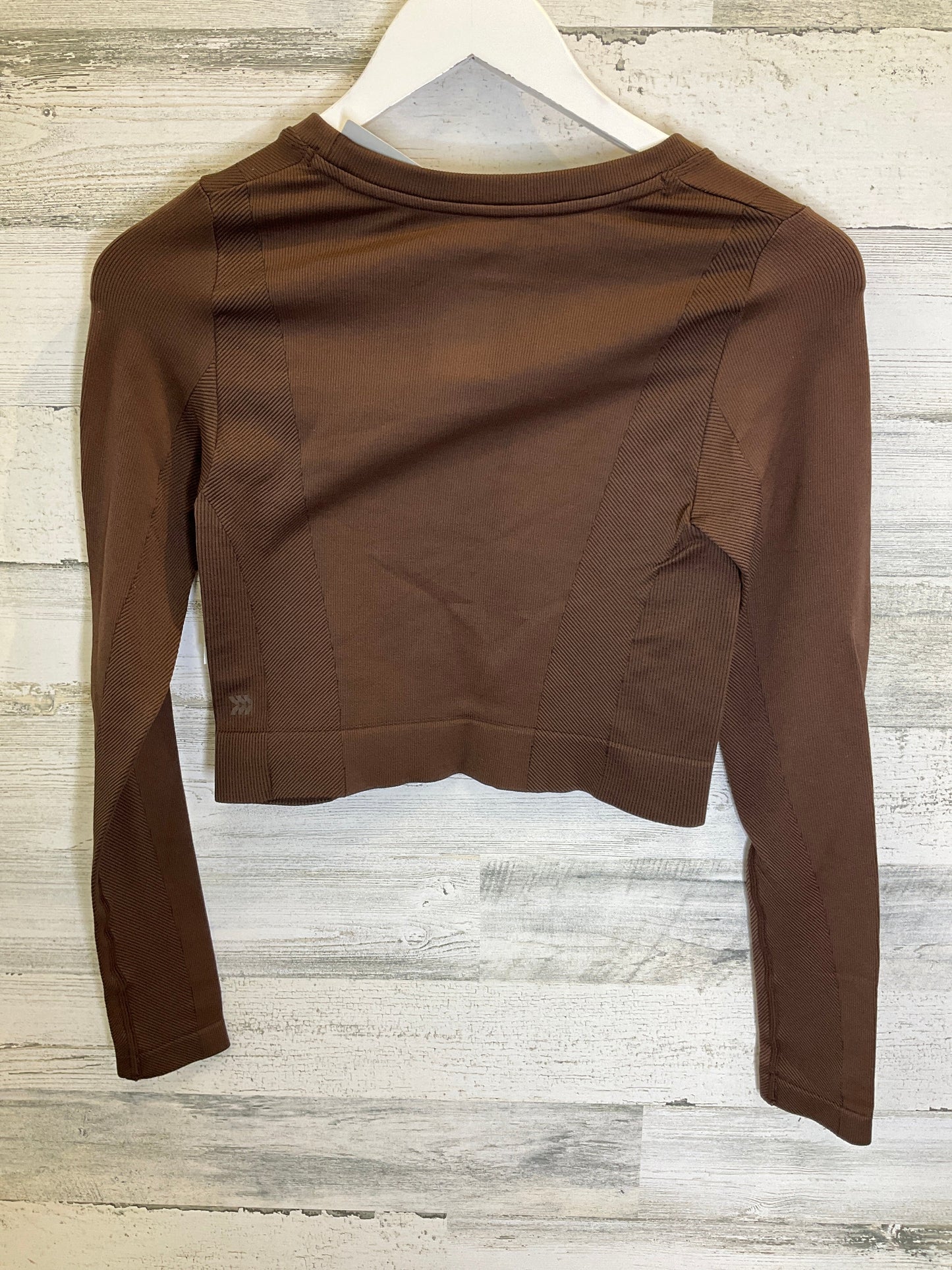 Brown Athletic Top Long Sleeve Crewneck All In Motion, Size S