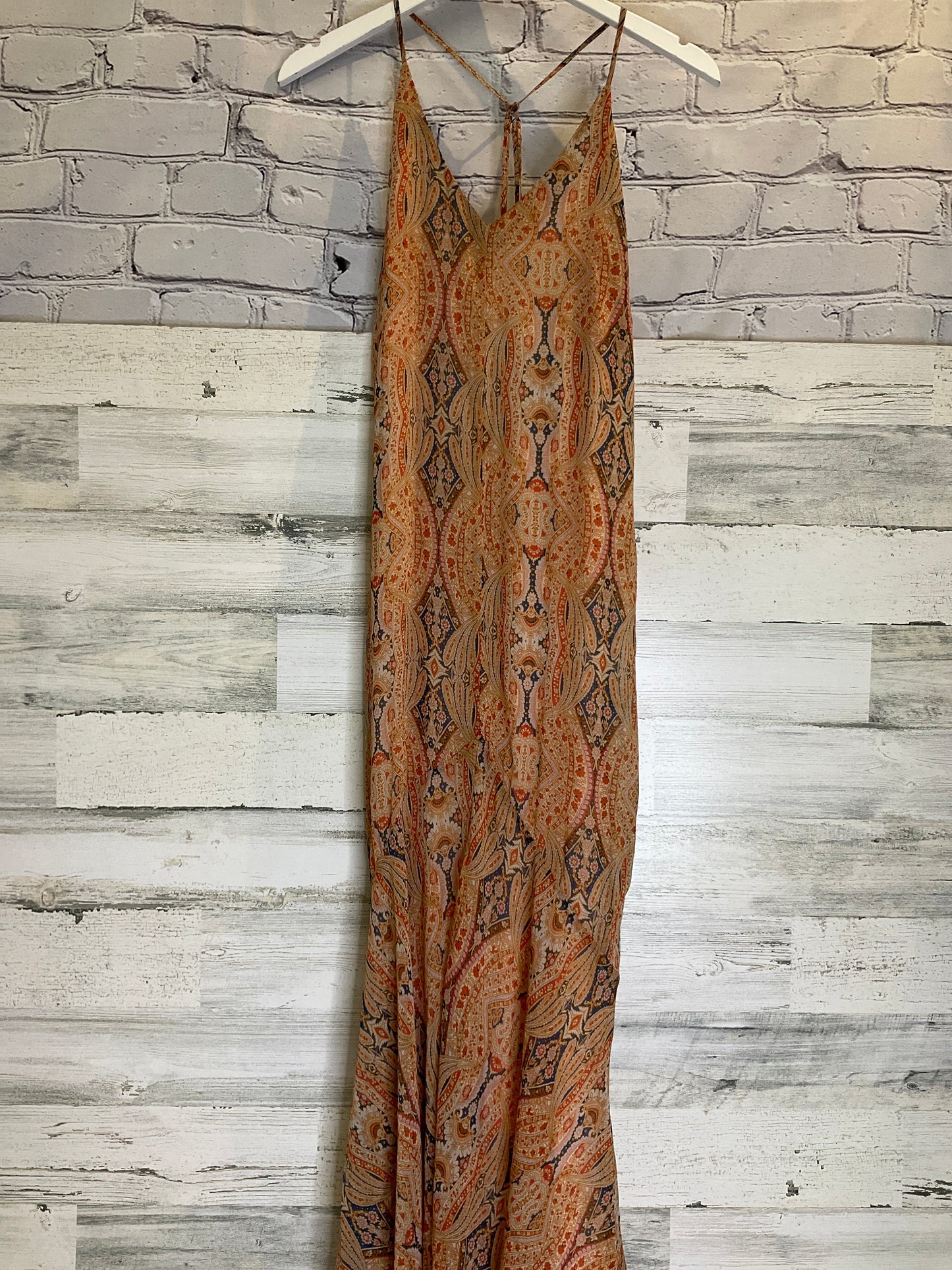 Brown & Orange Dress Casual Maxi Forever 21, Size M