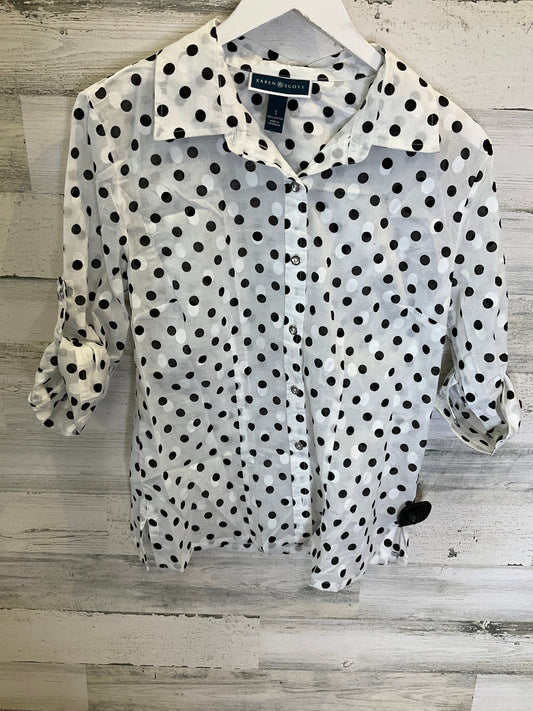 Polkadot Pattern Top 3/4 Sleeve Karen Scott, Size S