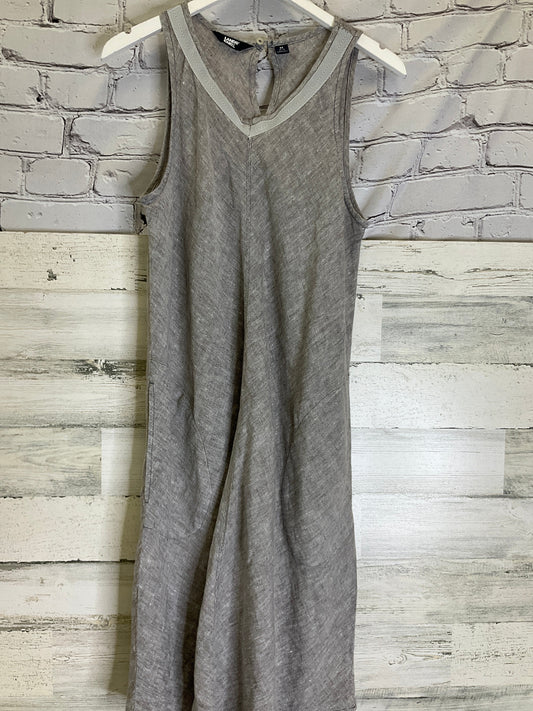 Beige Dress Casual Midi Lands End, Size M