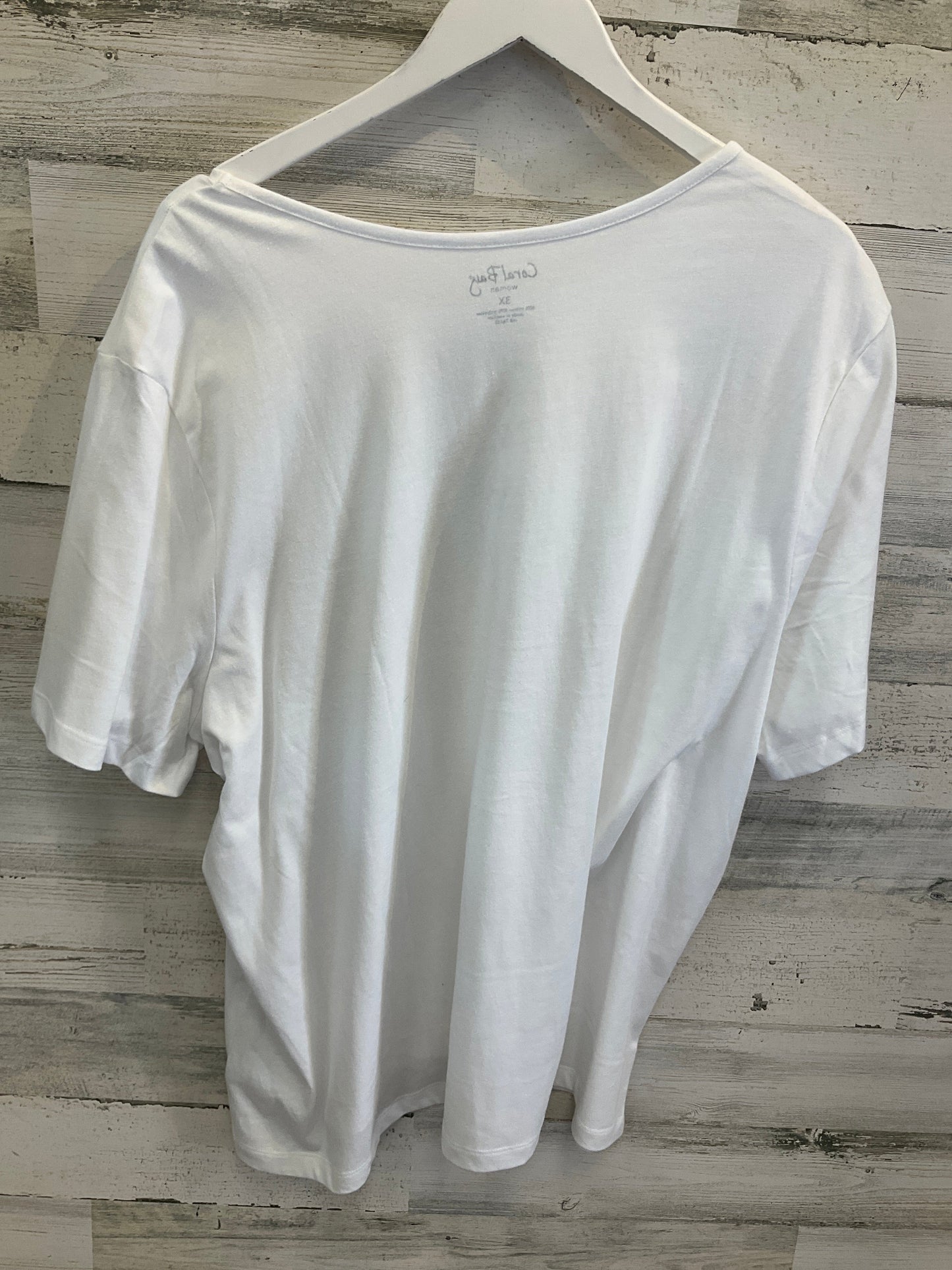 Top Short Sleeve By Coral Bay In White, Size: 3x