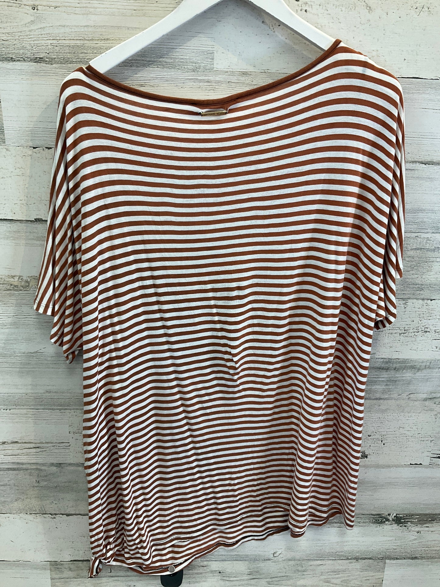 Top Short Sleeve By Michael Kors In Brown & White, Size: Xl