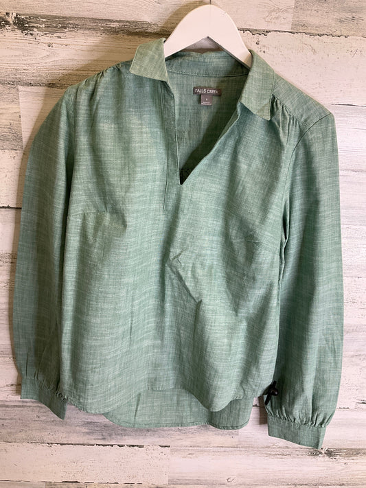 Top Long Sleeve By Falls Creek In Green, Size: S