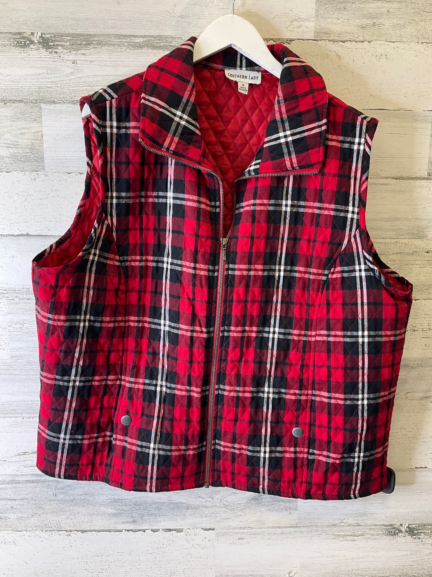 Vest Puffer & Quilted By Clothes Mentor In Red, Size: 1x