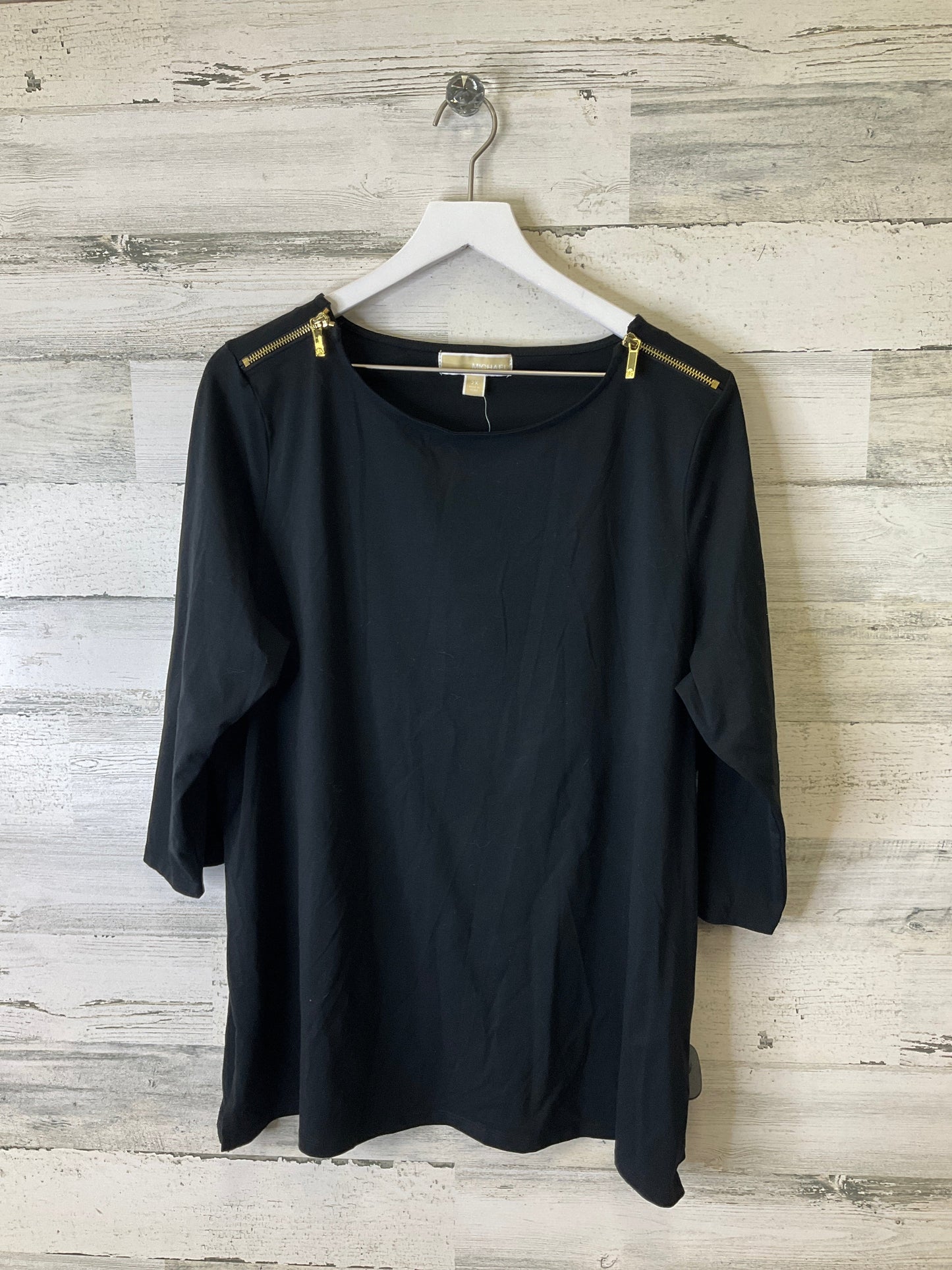 Top Long Sleeve By Michael By Michael Kors In Black, Size: 2x