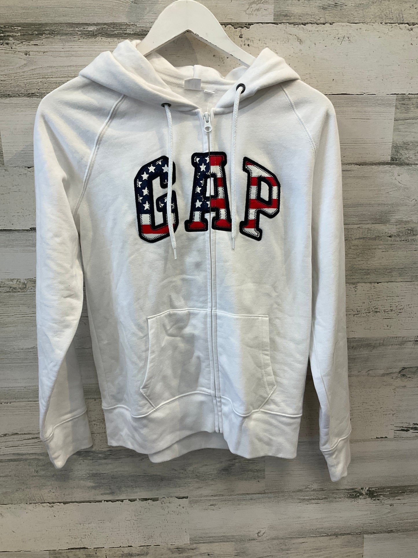 Sweatshirt Hoodie By Gap In White, Size: M