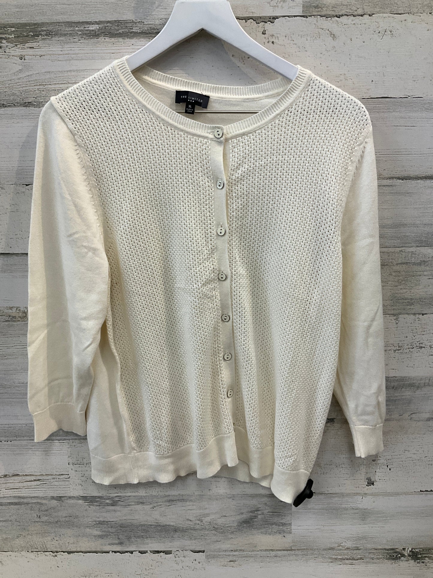 Cardigan By Limited In Cream, Size: Xl