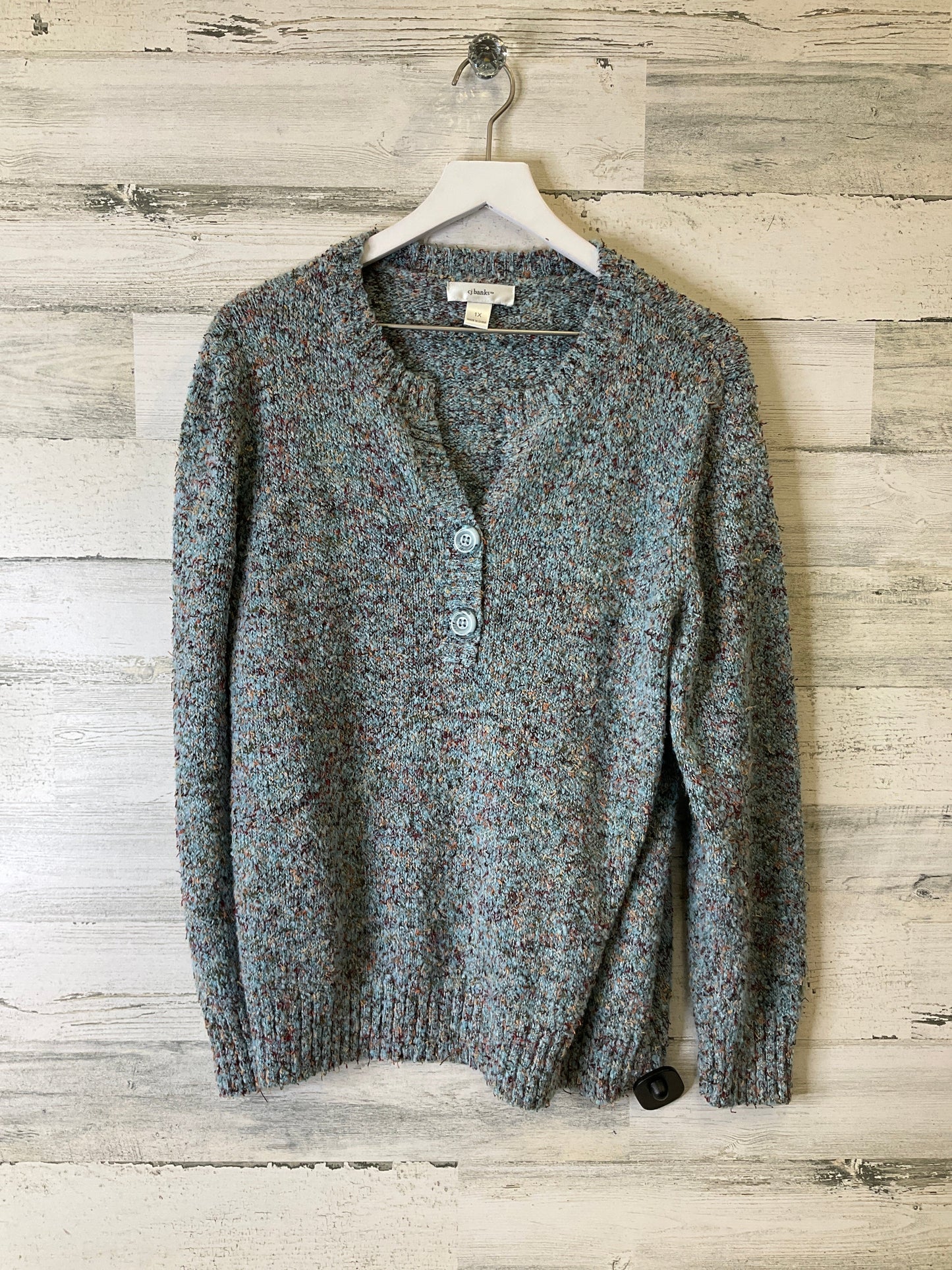 Sweater By Cj Banks In Blue, Size: 1x