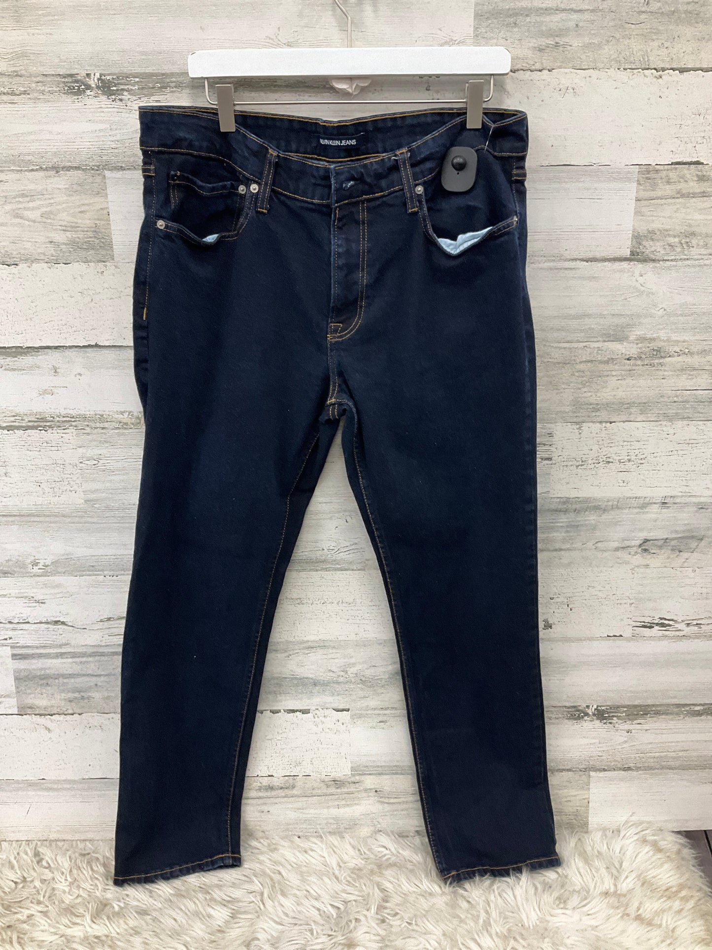 Jeans Boot Cut By Calvin Klein In Blue Denim, Size: 20