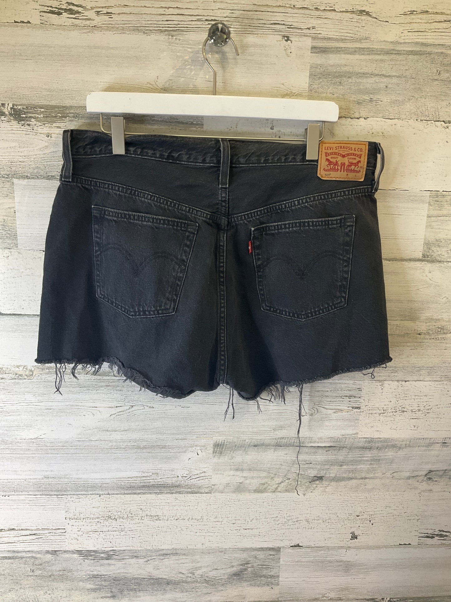 Black Denim Shorts Levis, Size 18