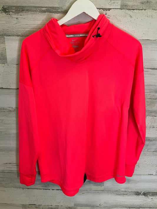 Coral Athletic Top Long Sleeve Collar Nike, Size L