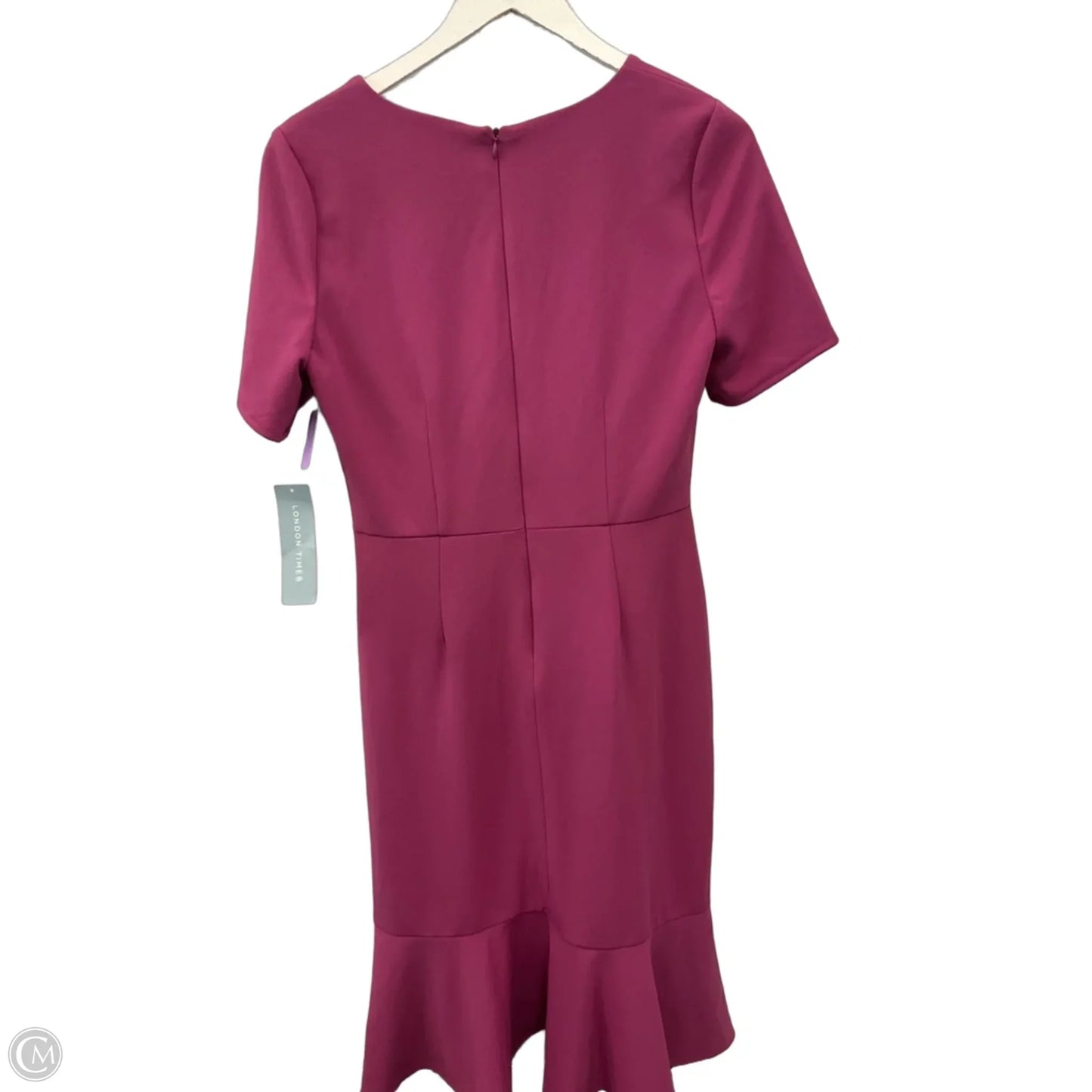 Dress Casual Midi By London Times In Mauve, Size: 8